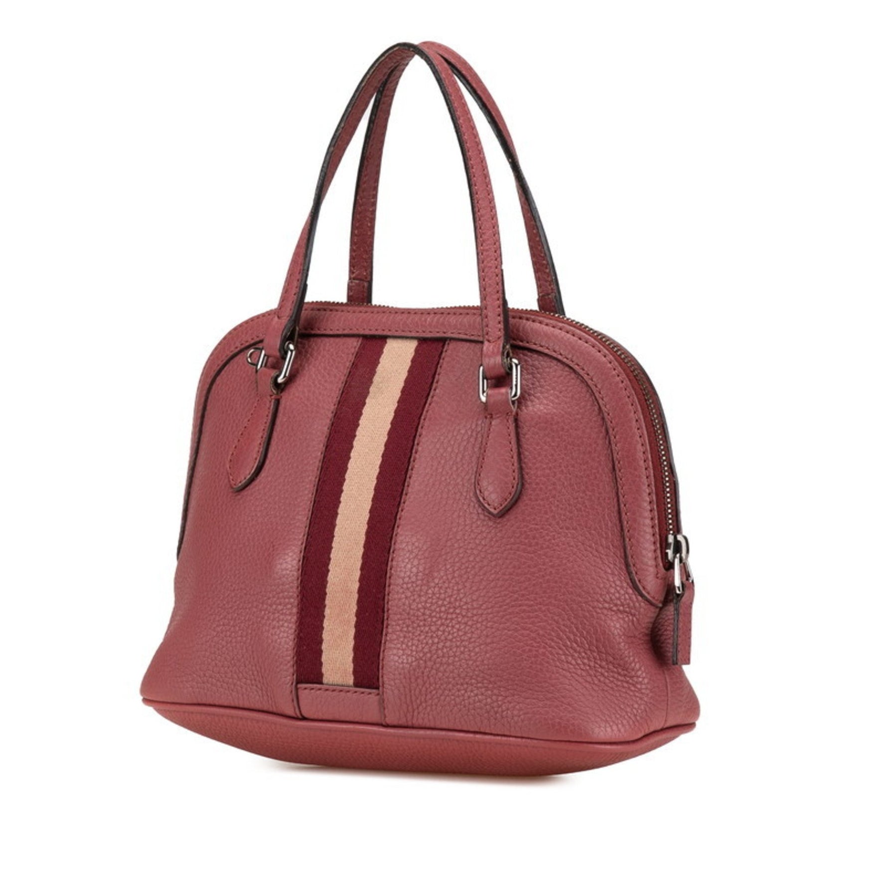 Gucci Sherry Line Handbag Shoulder Bag Red Leather
