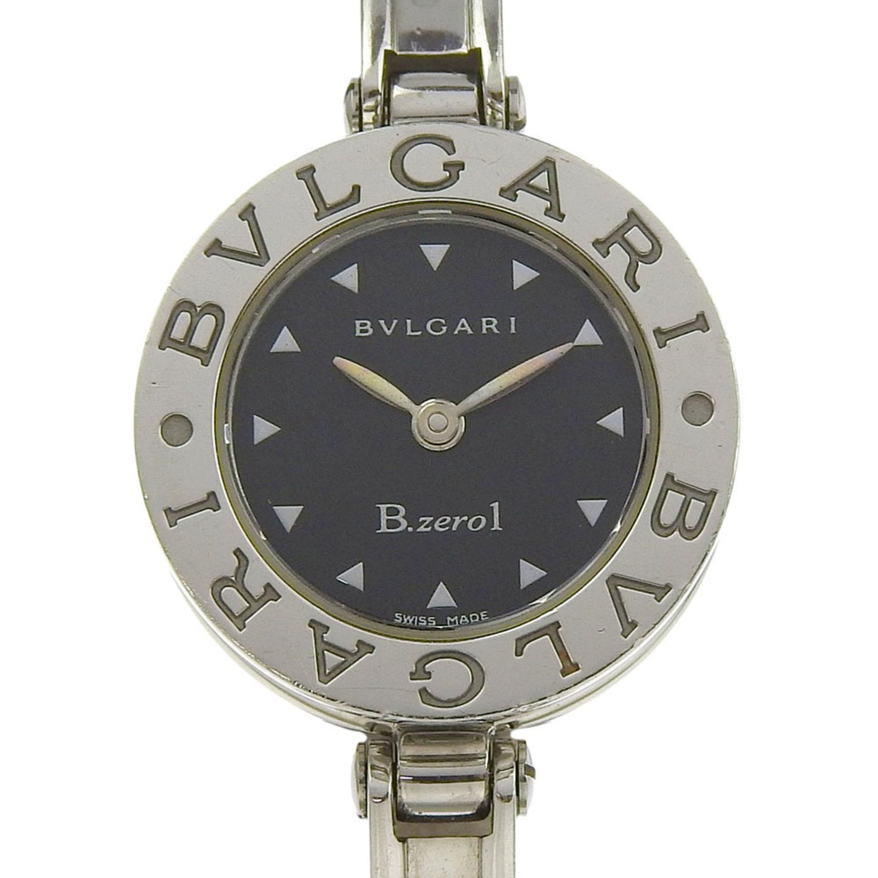 BVLGARI Stainless Steel Quartz Analog Display Watch with Black Dial