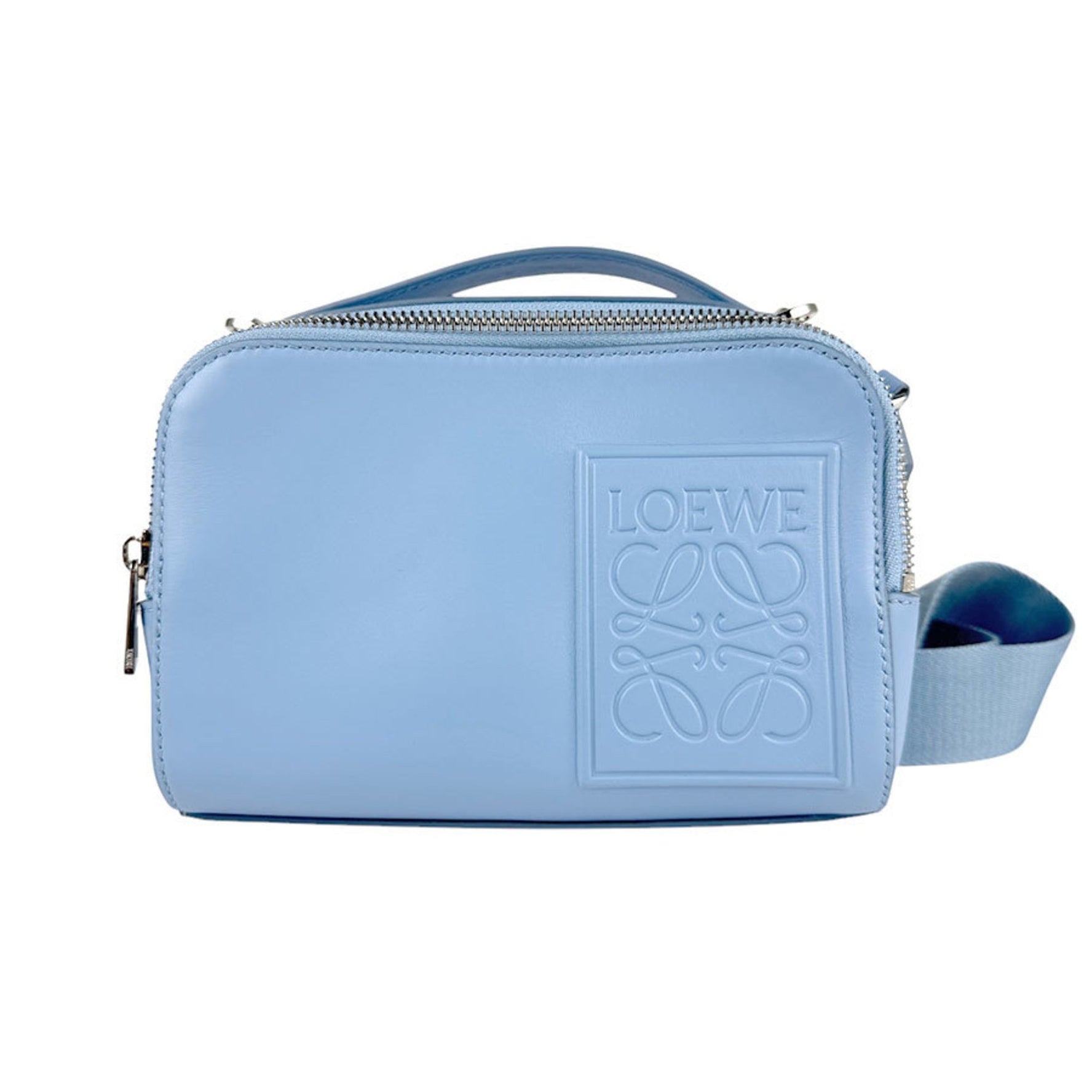 LOEWE Shoulder Bag Crossbody Camera Mini Leather Silver