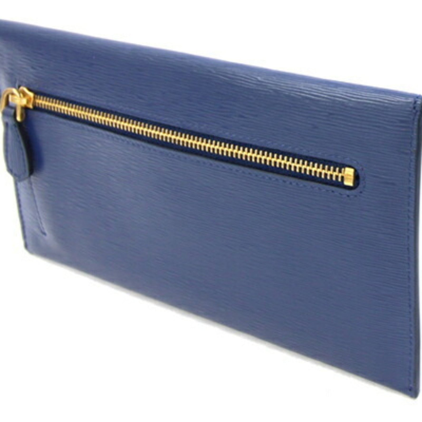 Prada Long Wallet Blue Leather Pouch