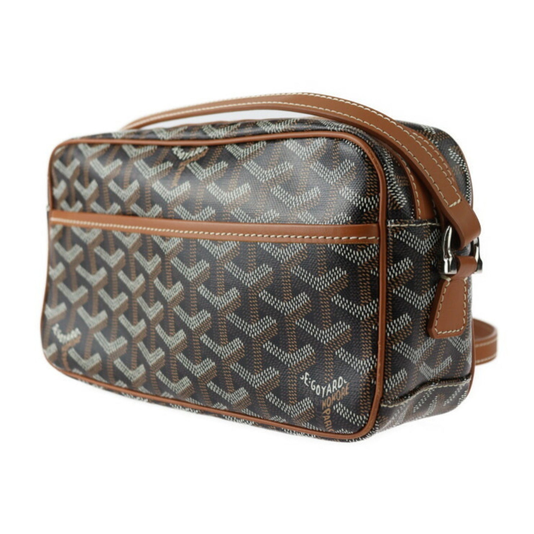 GOYARD Cap Vert PM Shoulder Bag - Leather Black and Brown Crossbody Pouch