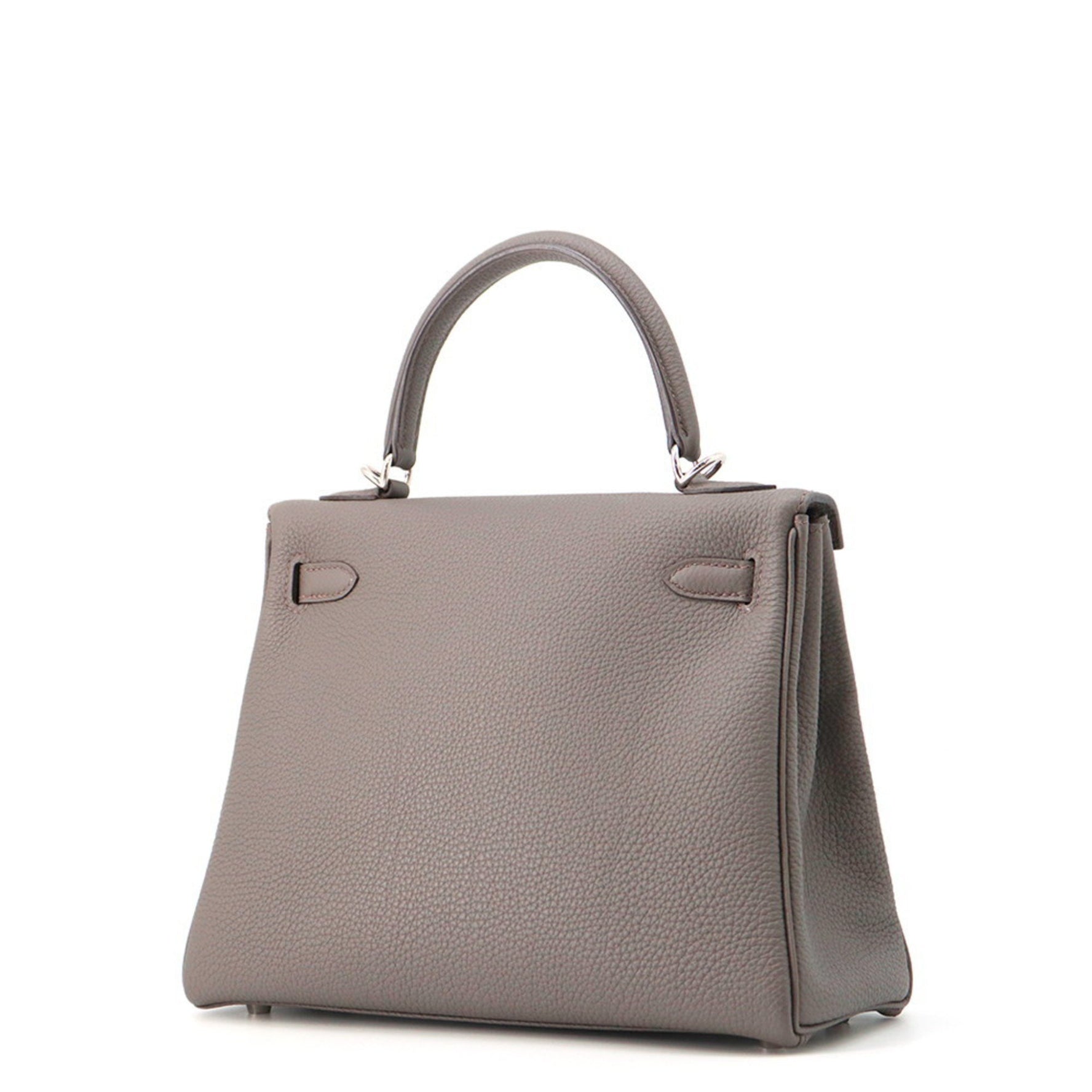 Hermes Hermès Kelly 25 handbag, in-stitched, Etain Togo, Z-stamped, 2-way shoulder bag