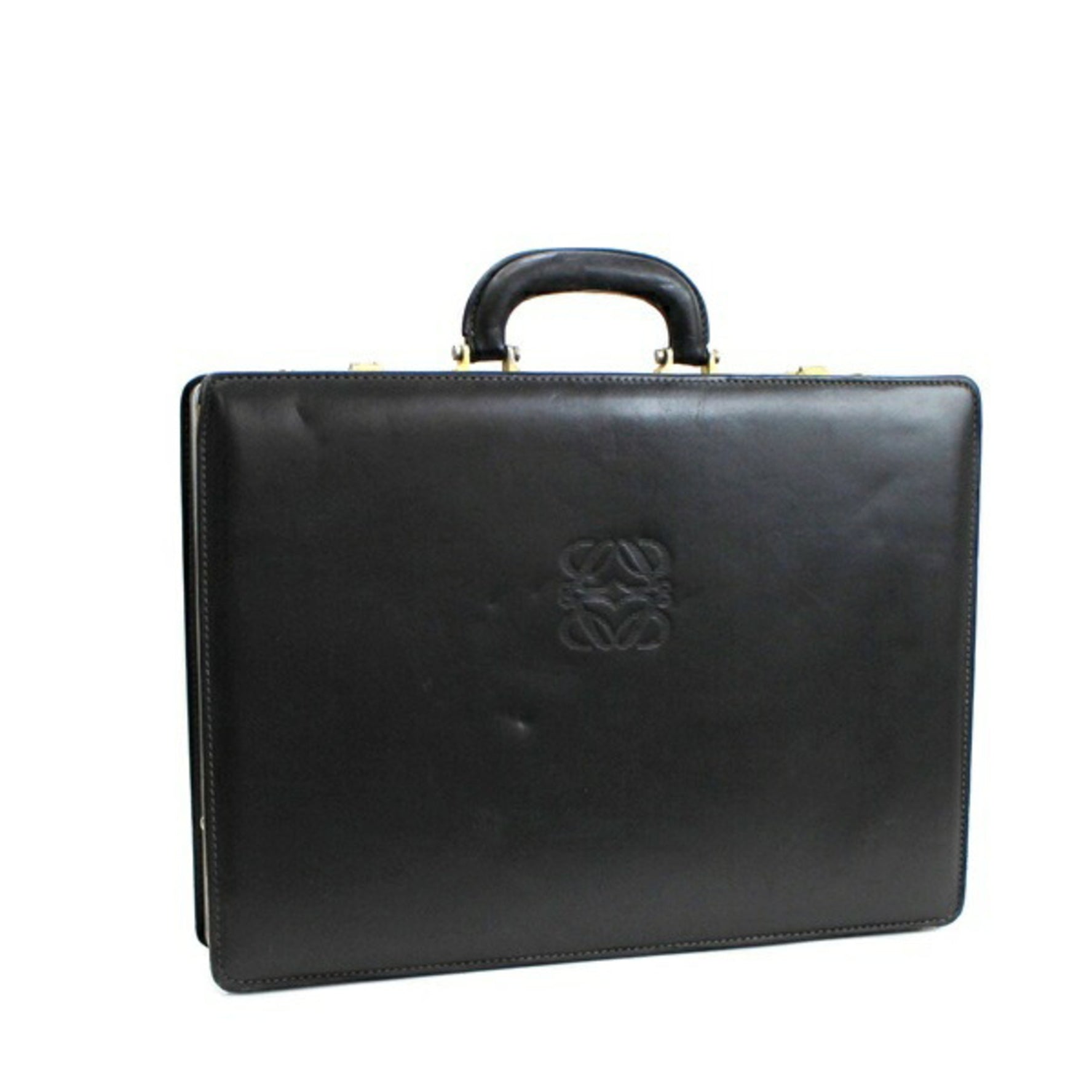 LOEWE Anagram Attaché Case Trunk Leather Bag Dial Type