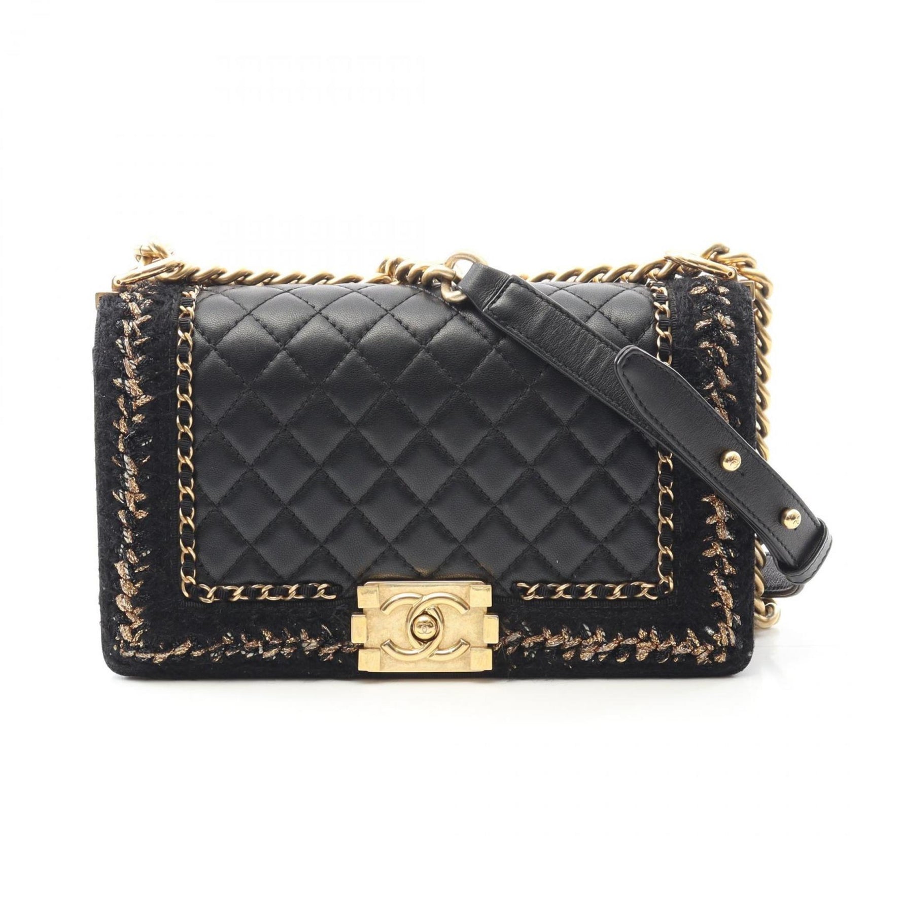 CHANEL Boy Matelasse Shoulder Bag, Lambskin Leather