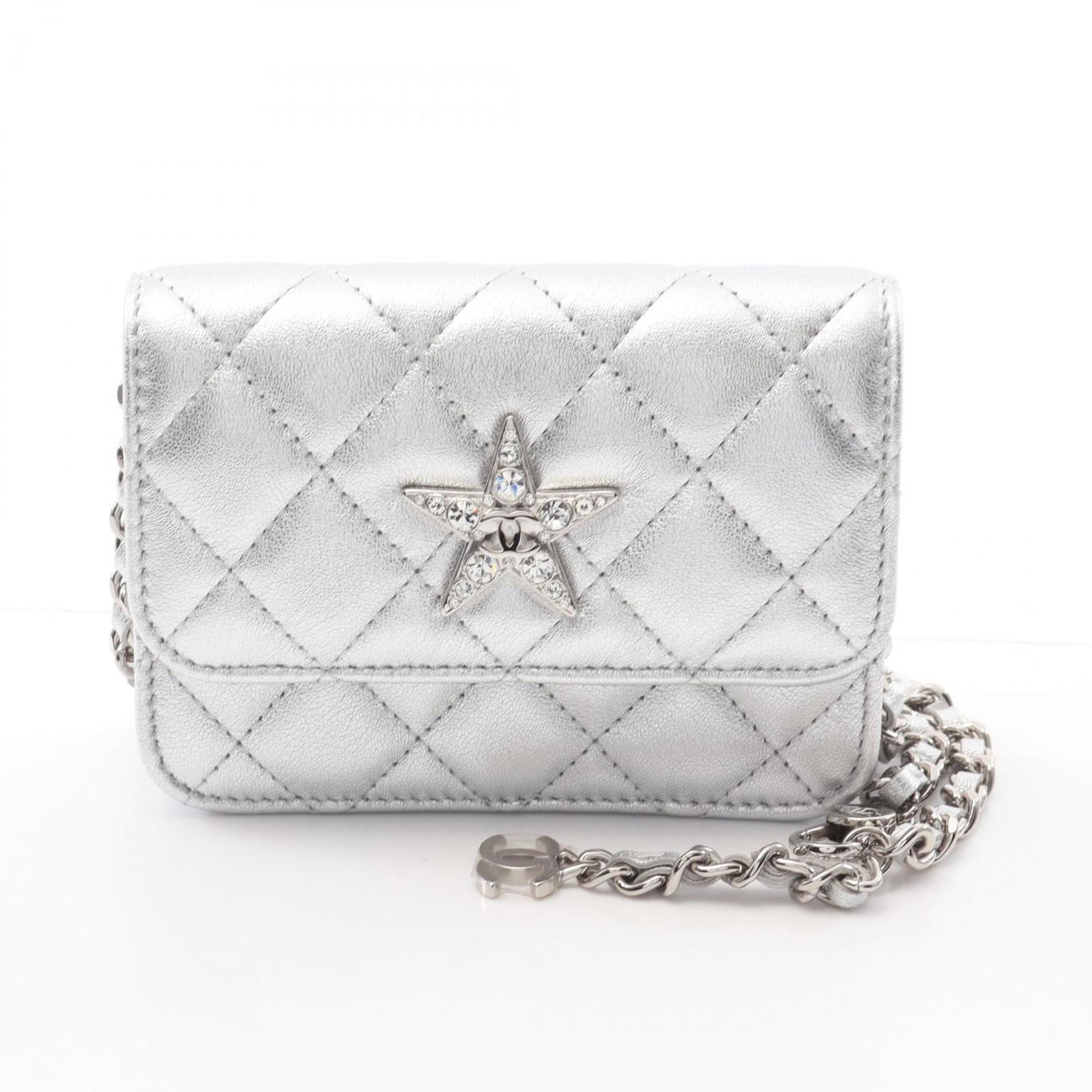 CHANEL Matelasse Star Motif Shoulder Bag in Lambskin Leather