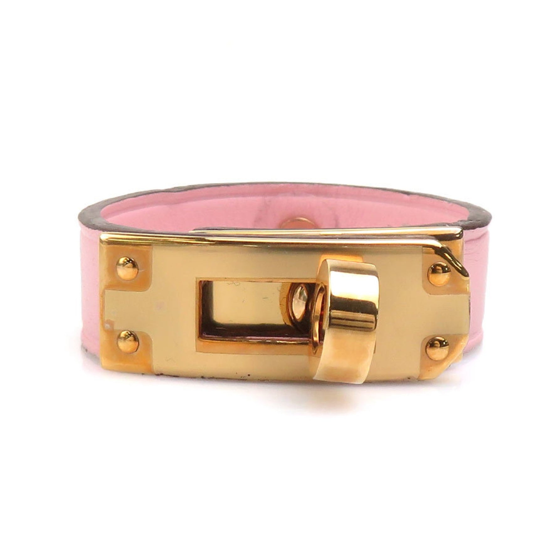 Hermes Hermès Kelly Glove Holder Charm, Leather, Metal, Pink Gold