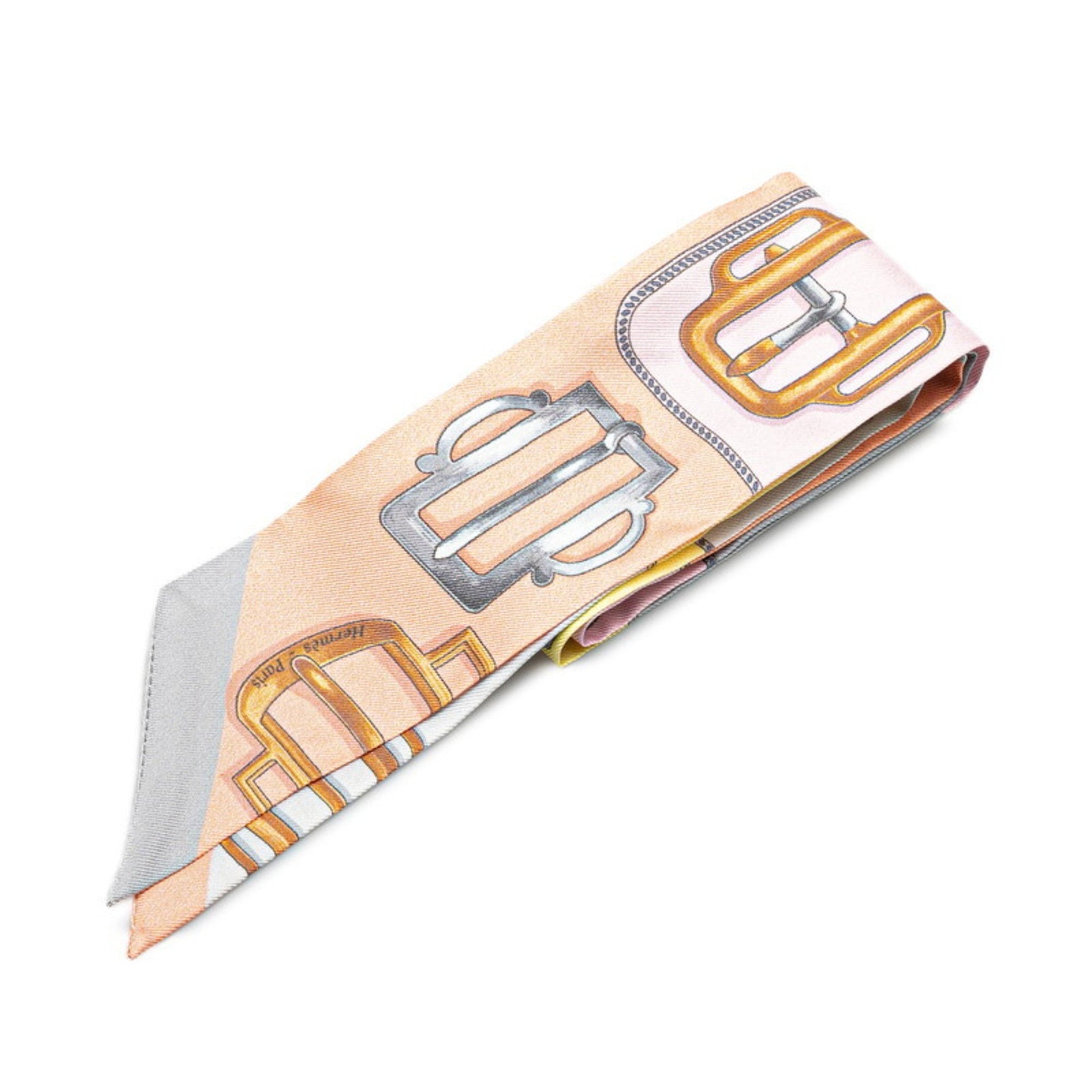 Hermes Twilly Bouclerie d Attelage Buckle Scarf Muffler Multicolor Silk