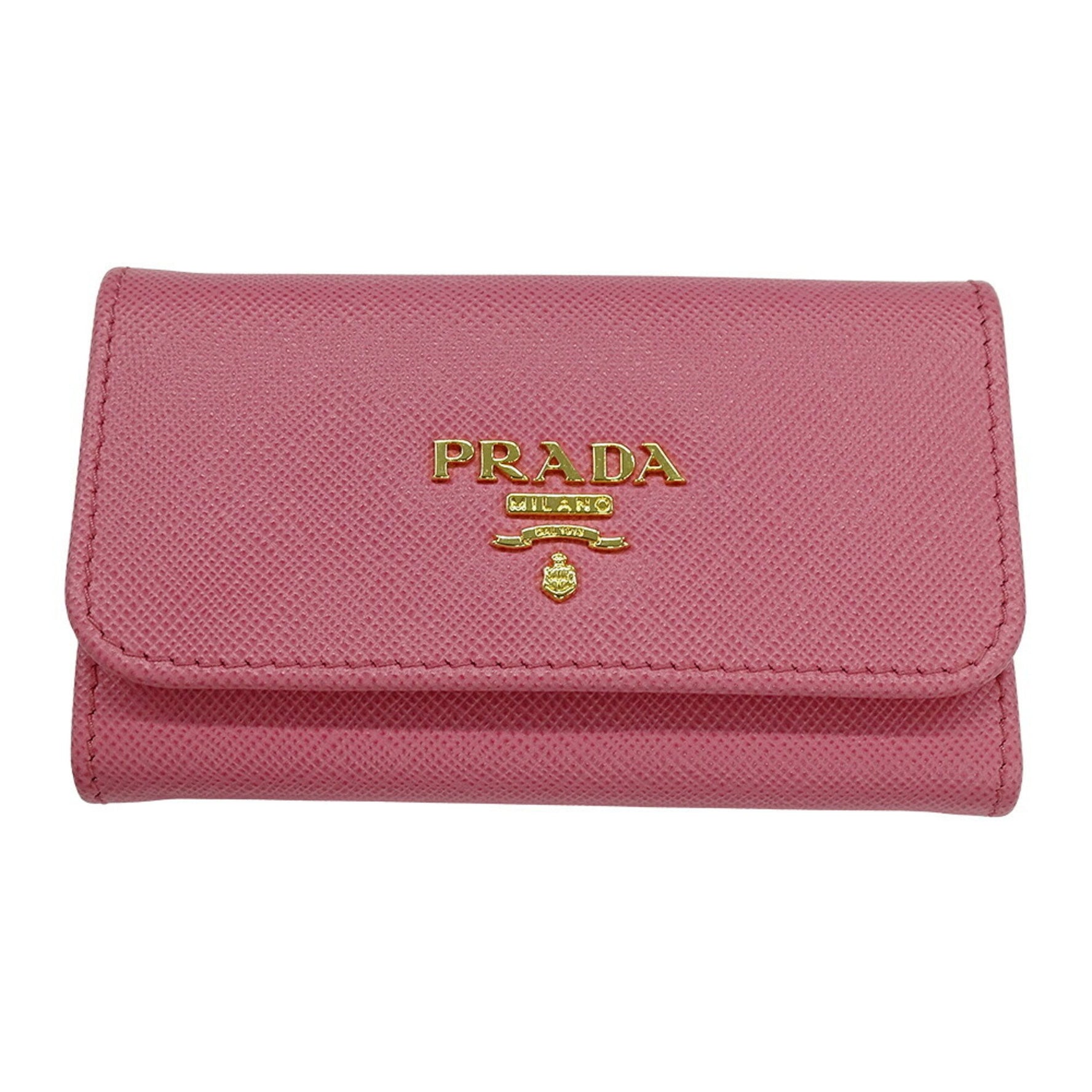 Prada Women's 6-Ring Key Case, Saffiano Pink, 1M0222
