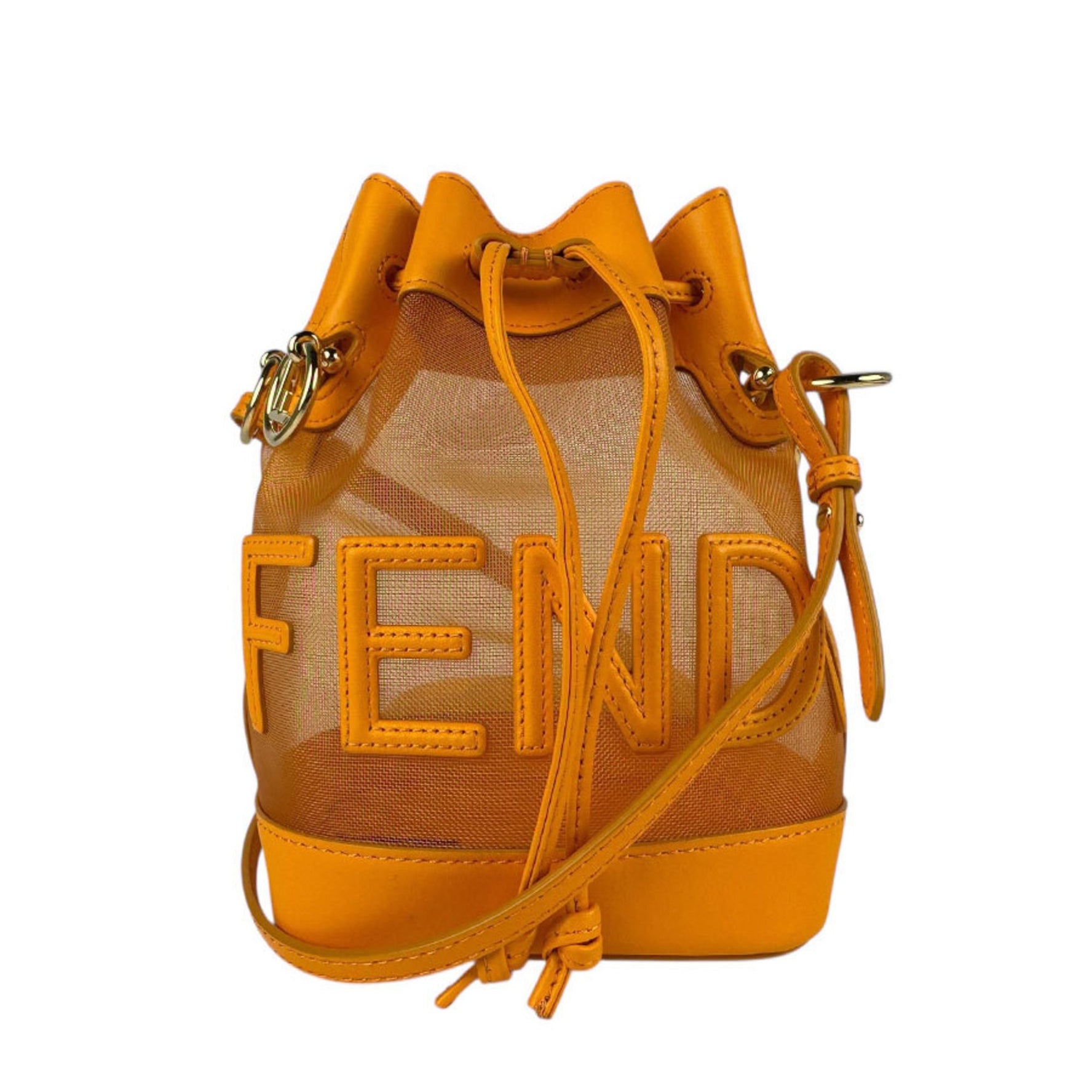 FENDI shoulder bag handbag Montresor Mini leather mesh ladies