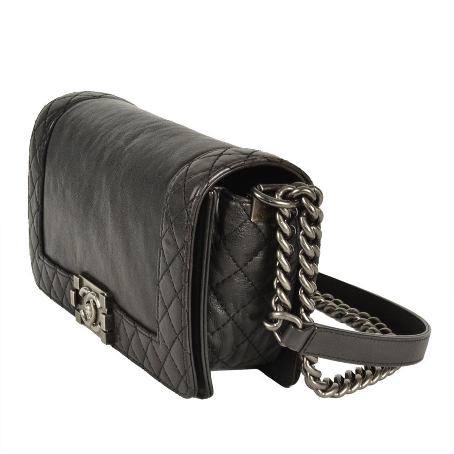 CHANEL Boy Shoulder Bag Calfskin Series Leather Coco Mark