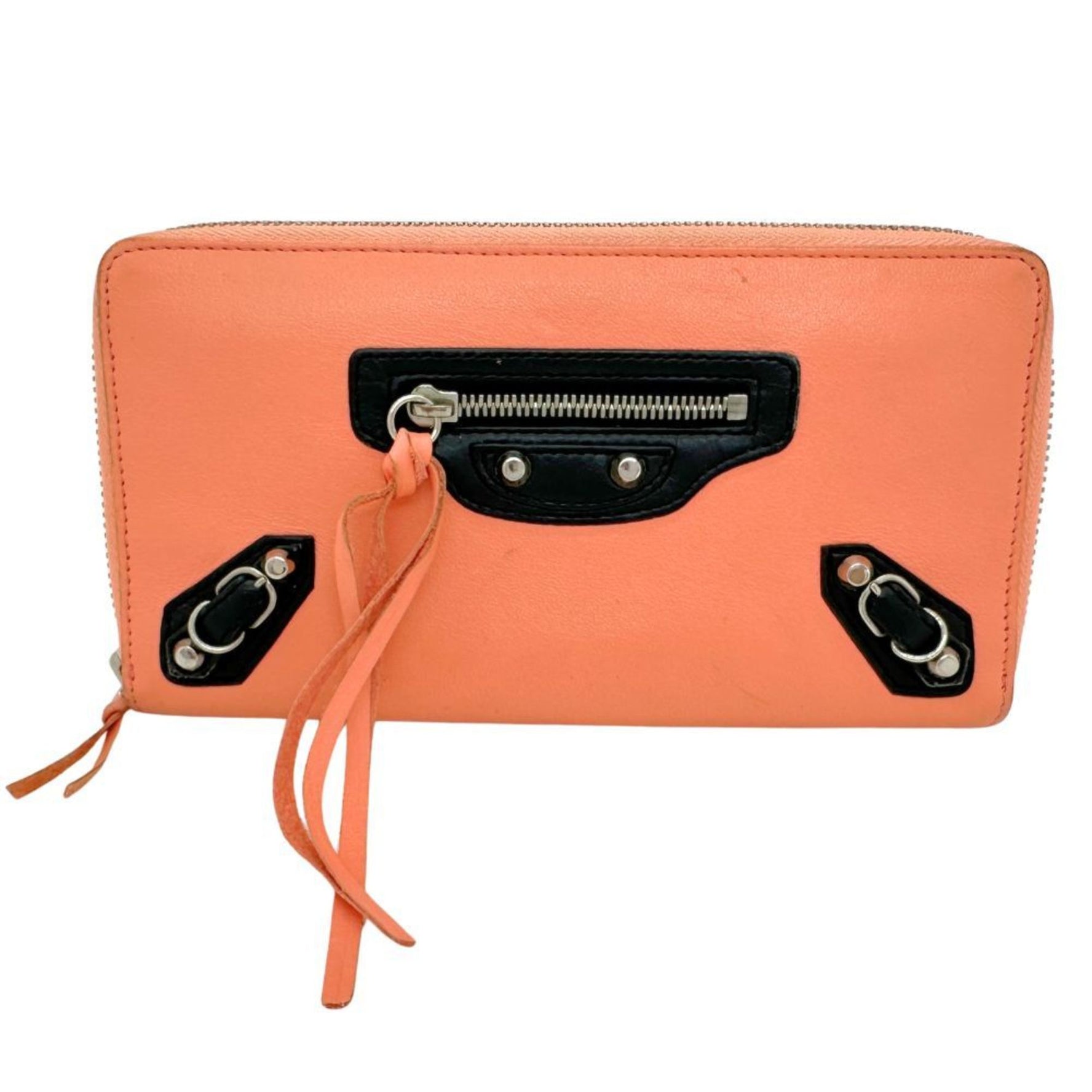 BALENCIAGA Round Long Wallet Calf Zip Around