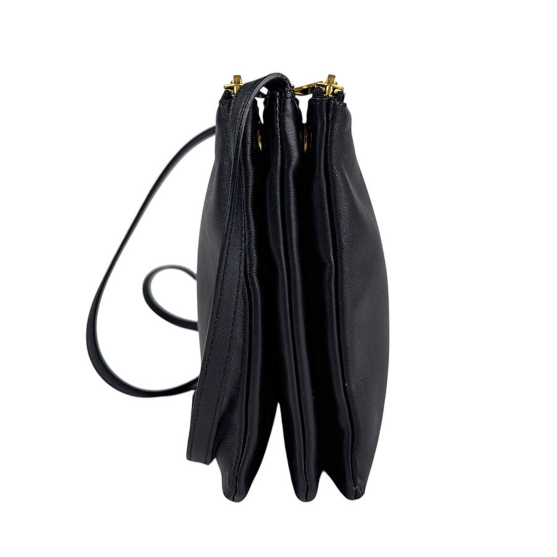 CELINE Trio Large Leather Shoulder Bag