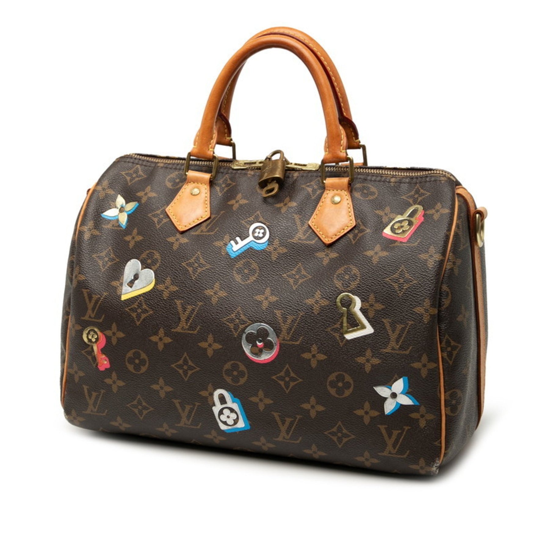 Louis Vuitton Monogram Love Lock Speedy Bandouliere 30 Boston/Shoulder Bag, Brown Leather
