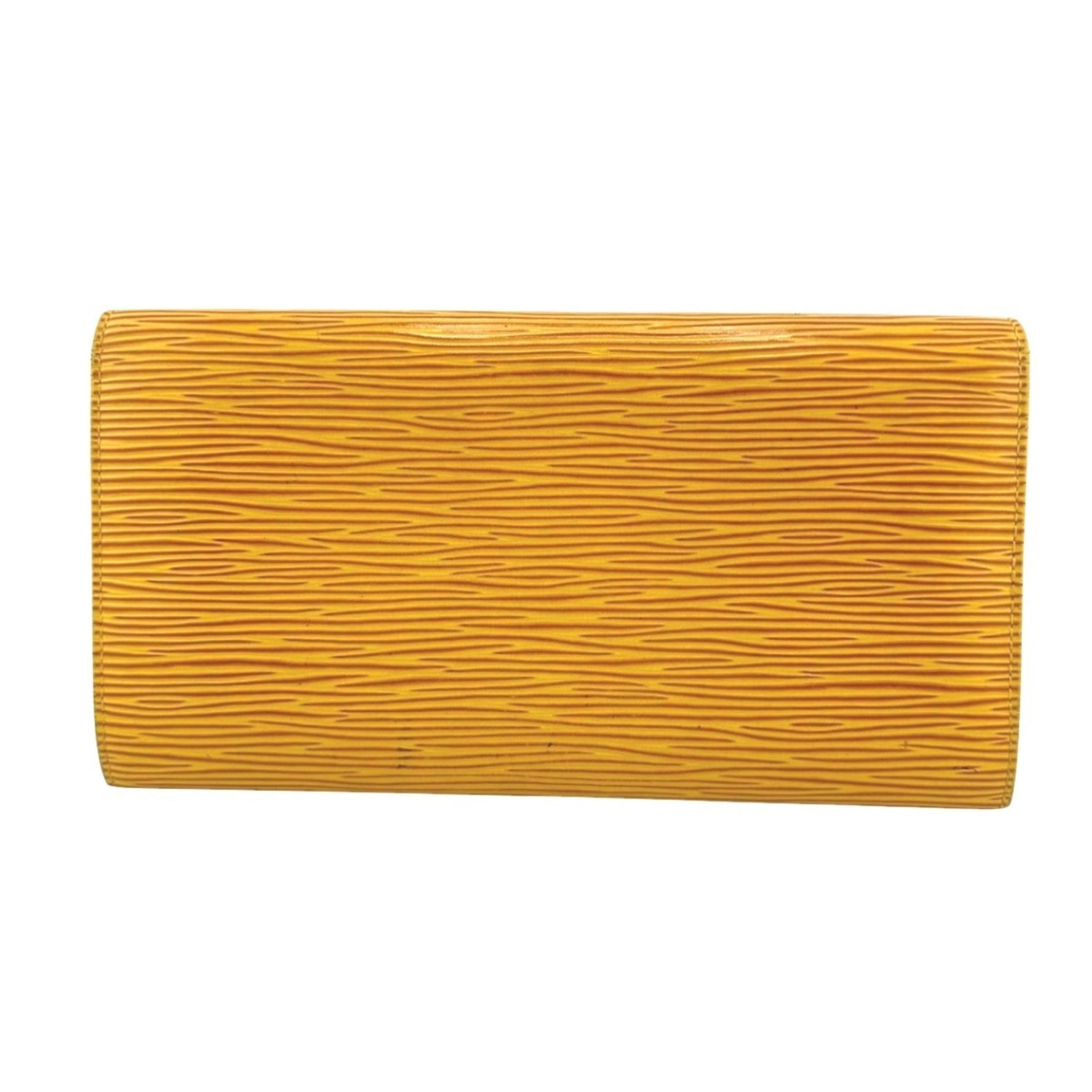 Louis Vuitton Long Wallet Tri-fold Epi Portemonnay Credit Leather LV