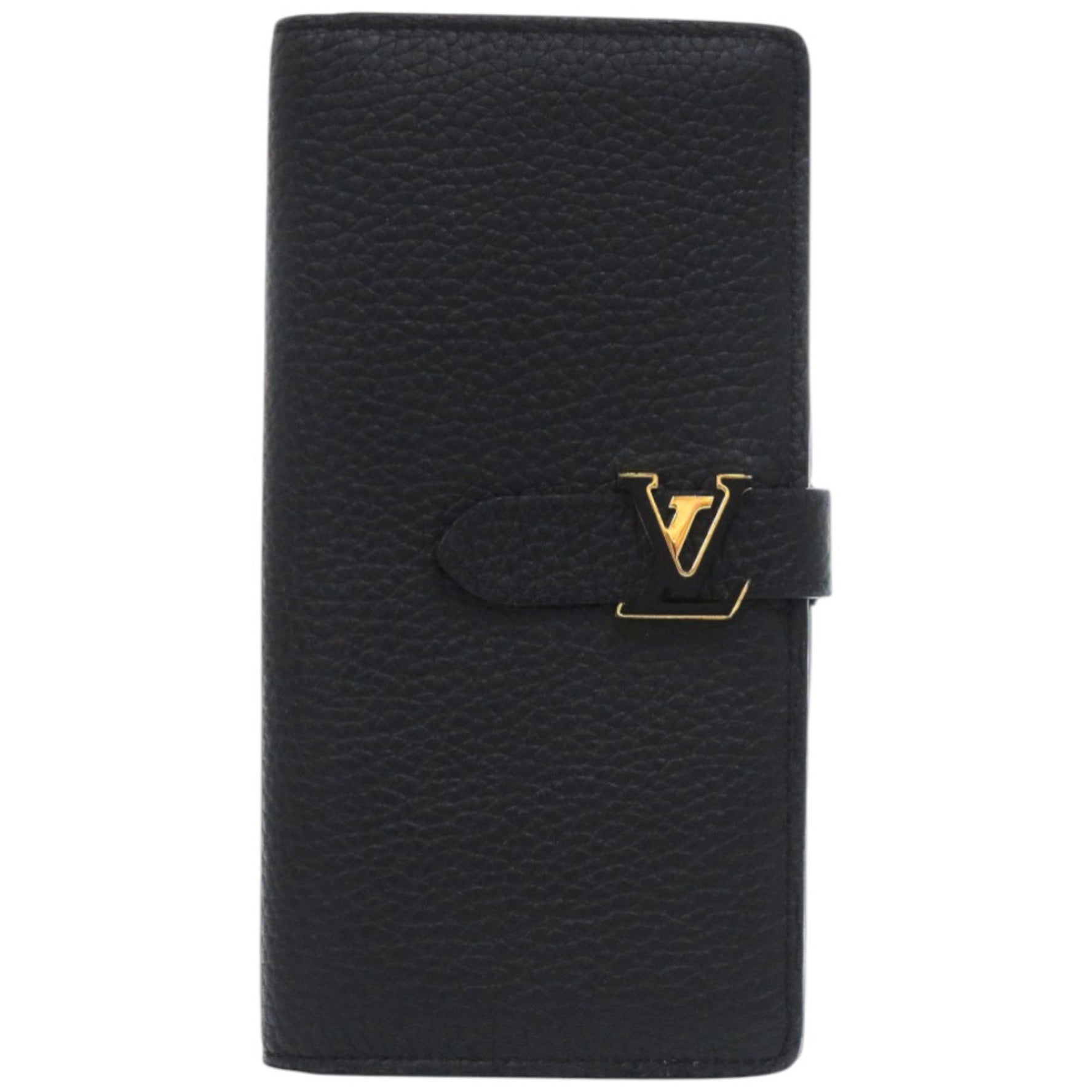 Louis Vuitton LV Vertical Wallet Leather Taurillon Noir Black Long 1100 LOUIS VUITTON