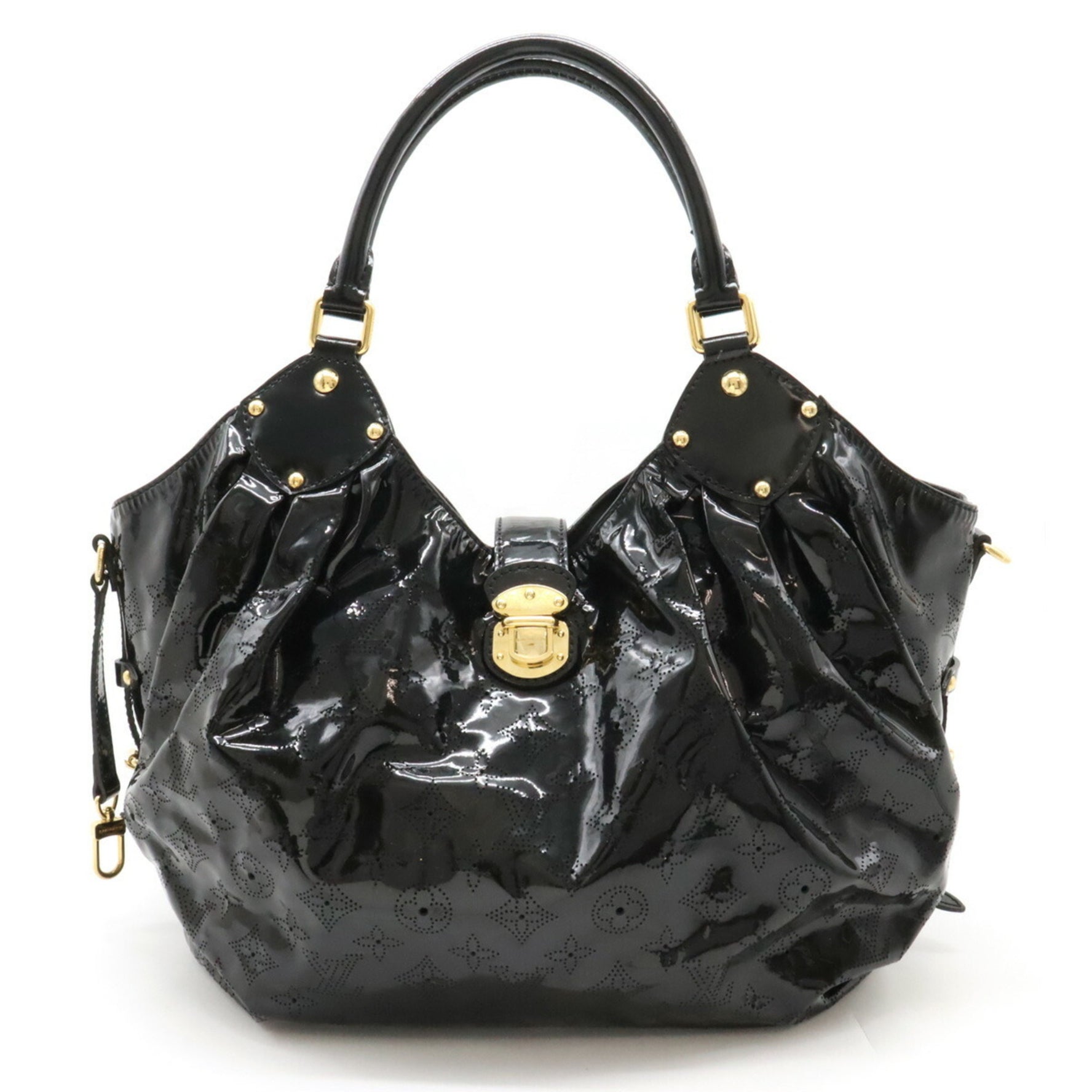 Louis Vuitton Monogram Mahina Surya L Tote Bag Shoulder Patent Leather Black