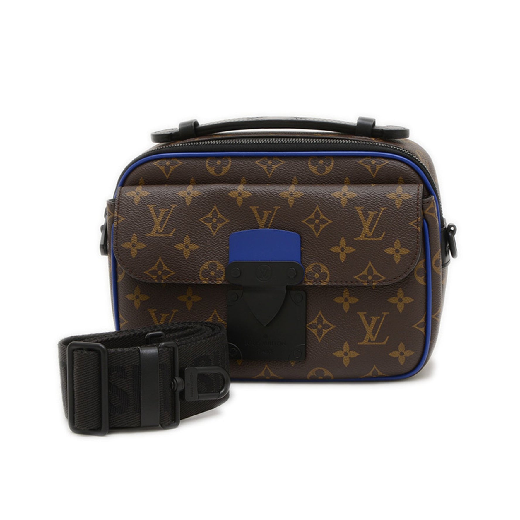 Louis Vuitton Monogram Macassar S-Lock Messenger Bag Shoulder BP