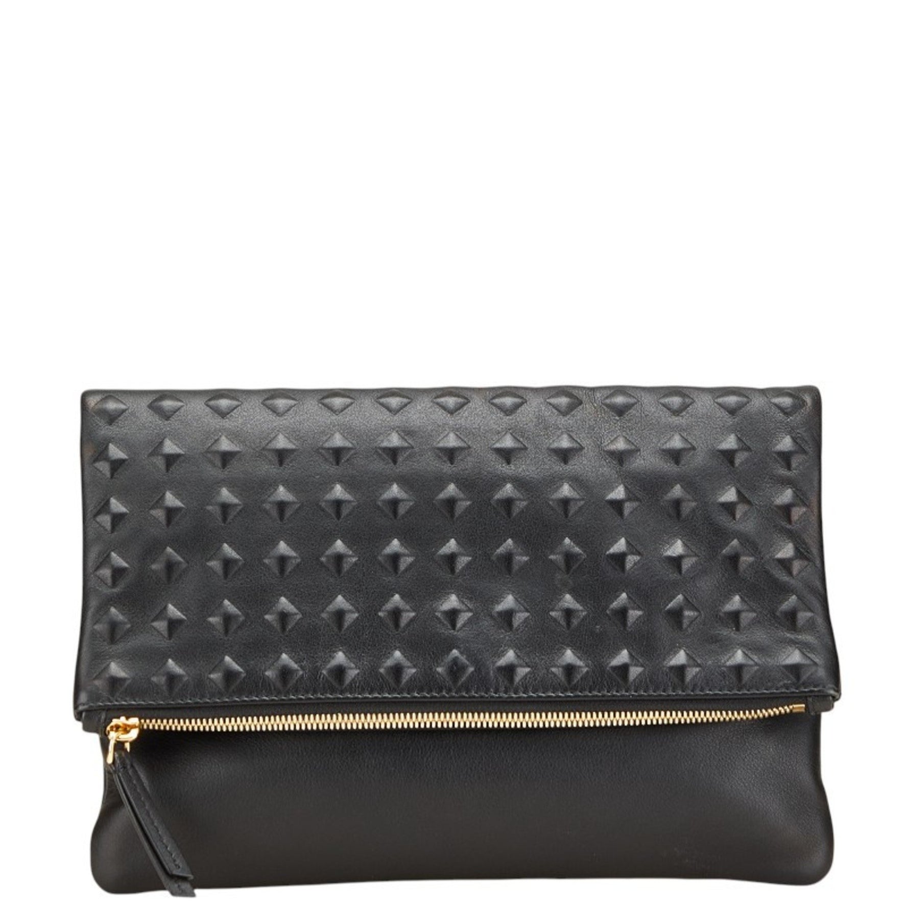 MCM Stud Embossed Clutch Bag in Leather