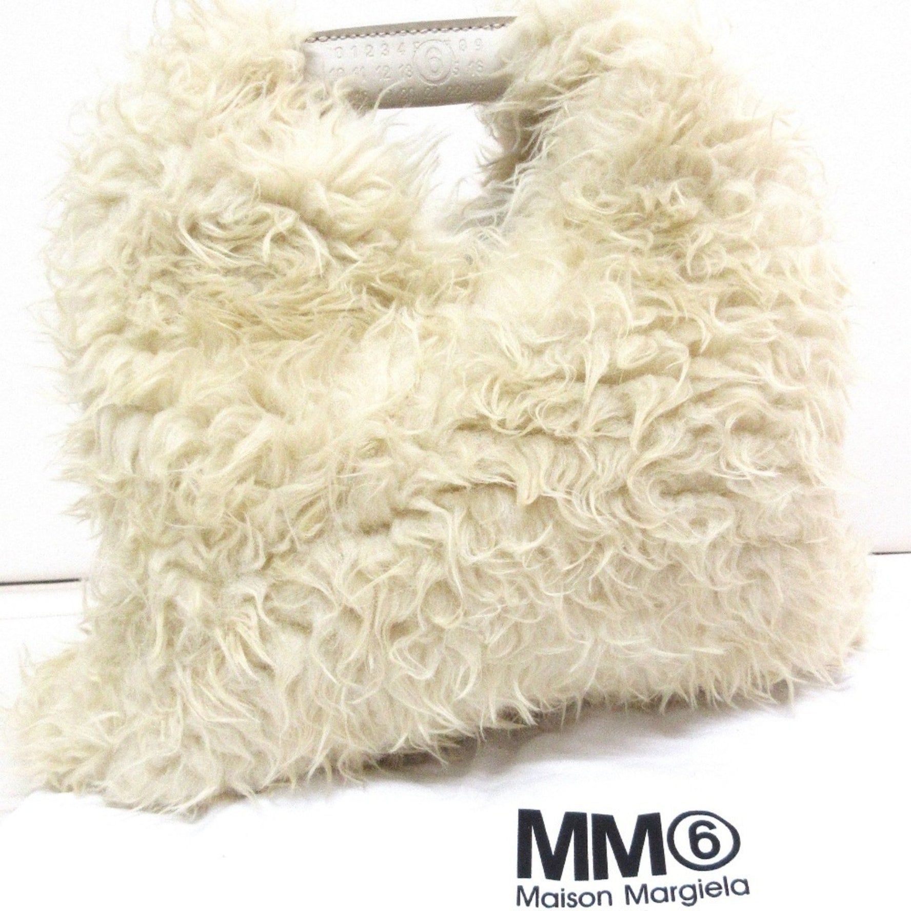 Maison Margiela MM6 Eco Fur Japanese Tote Bag Handbag SB6WD0013 Off-White Women's