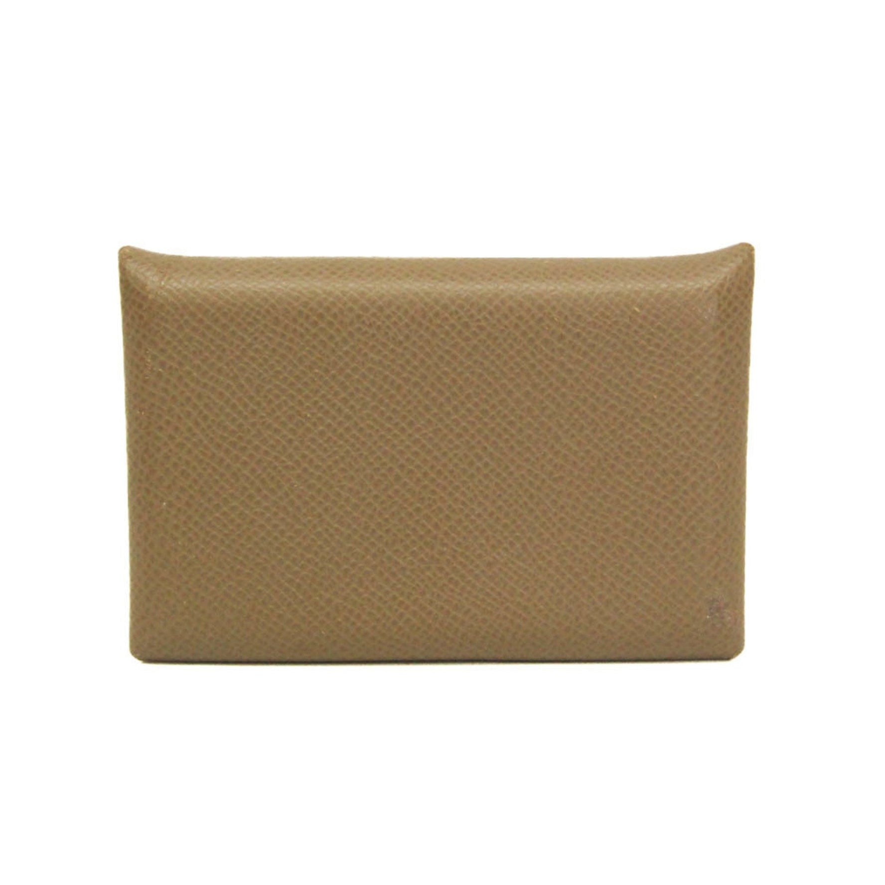 Hermes Calvi Epsom Leather Card Case Beige,Etoupe Gray