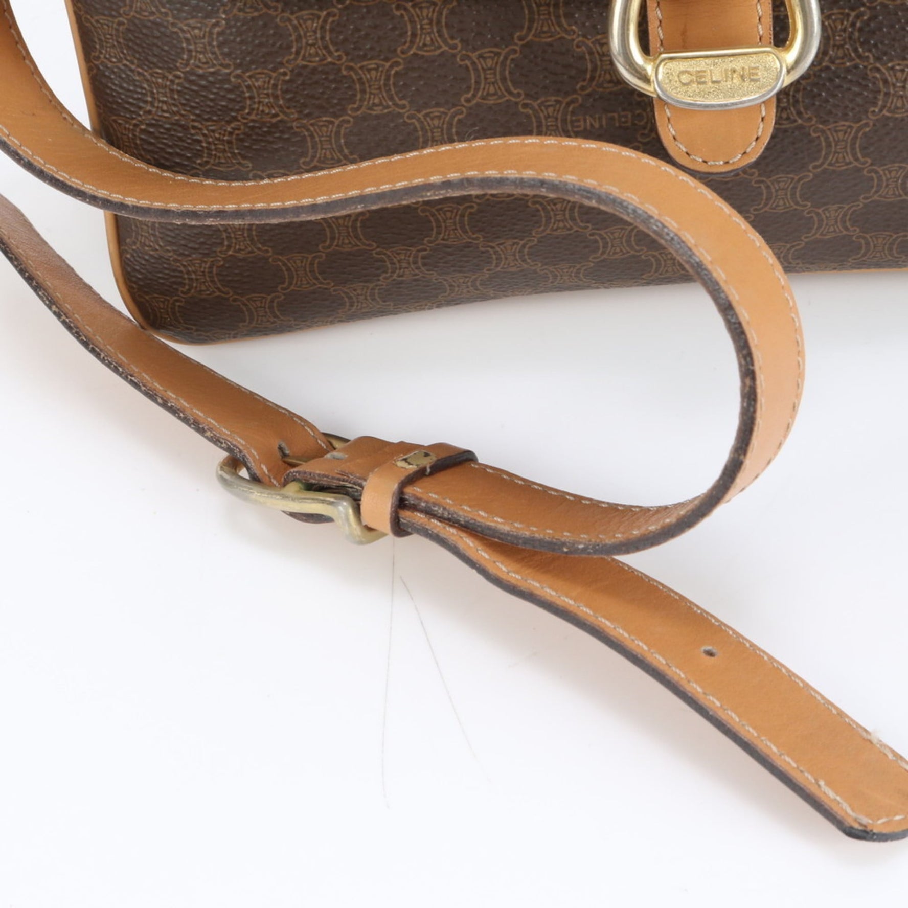 Celine Macadam Leather Shoulder Bag, Crossbody Hand Tote