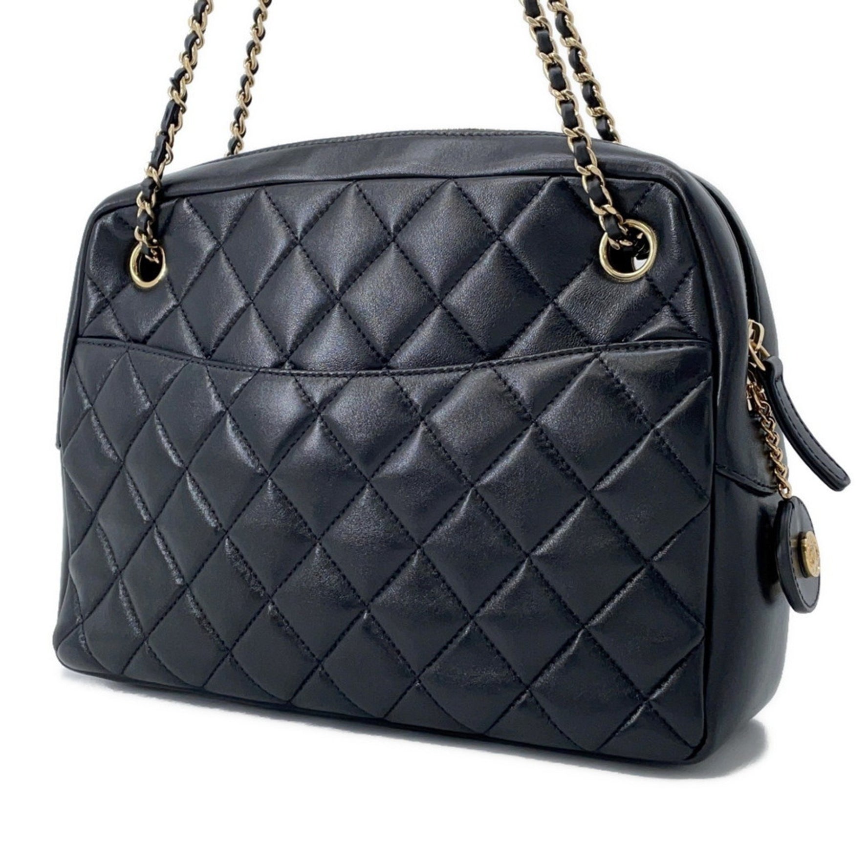 Chanel Chain Shoulder Bag Coco Mark Matelasse Camera Case Lambskin