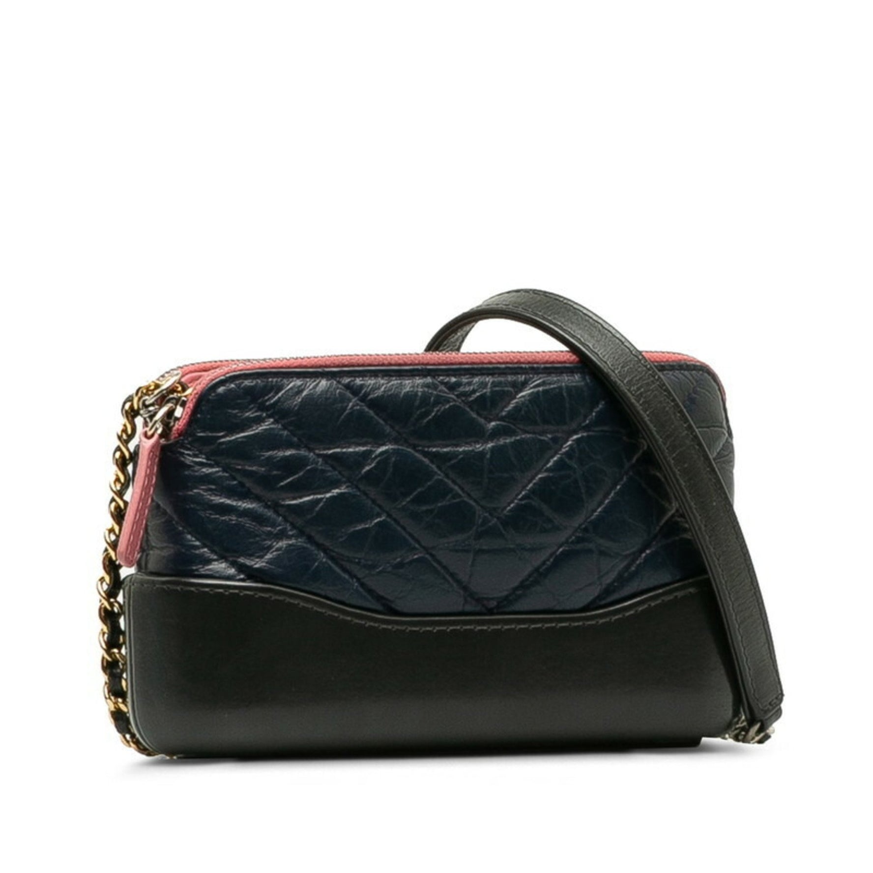 Chanel Gabriel Quilted Chain Wallet Mini Shoulder Bag Leather