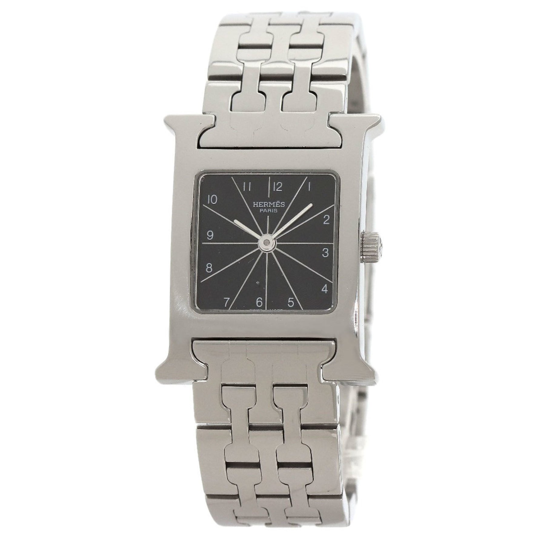 Hermes H Watch Stainless Steel SS Ladies