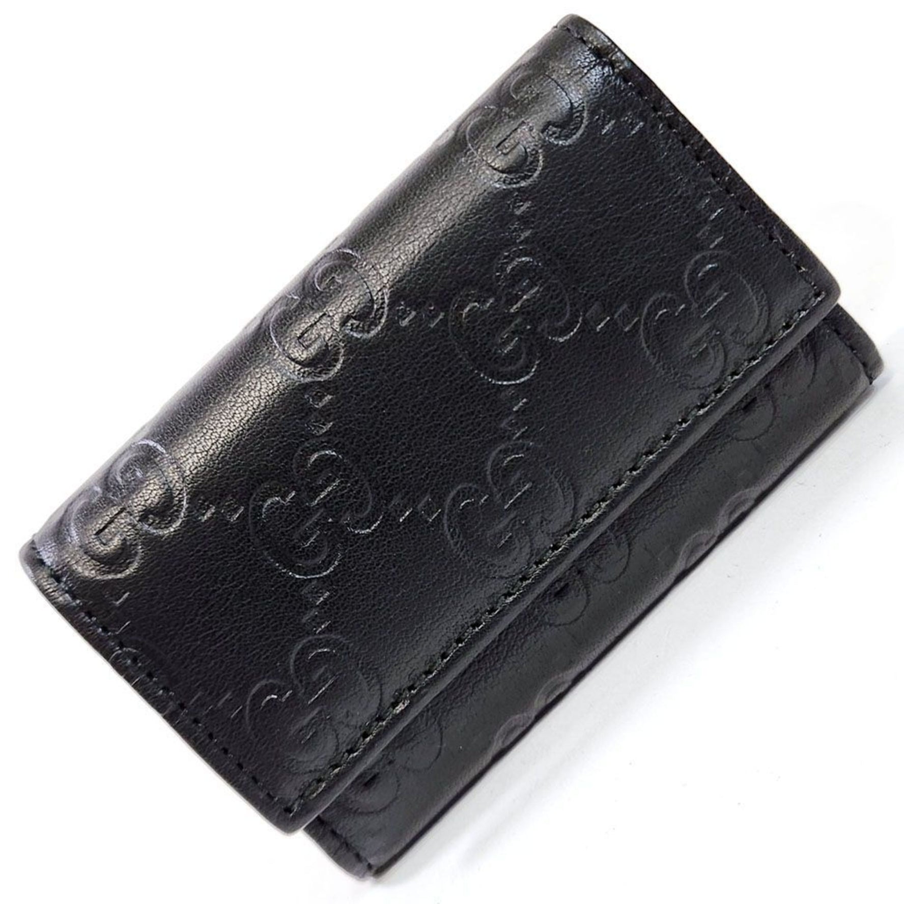 GUCCI Guccissima key case leather holder lock men women
