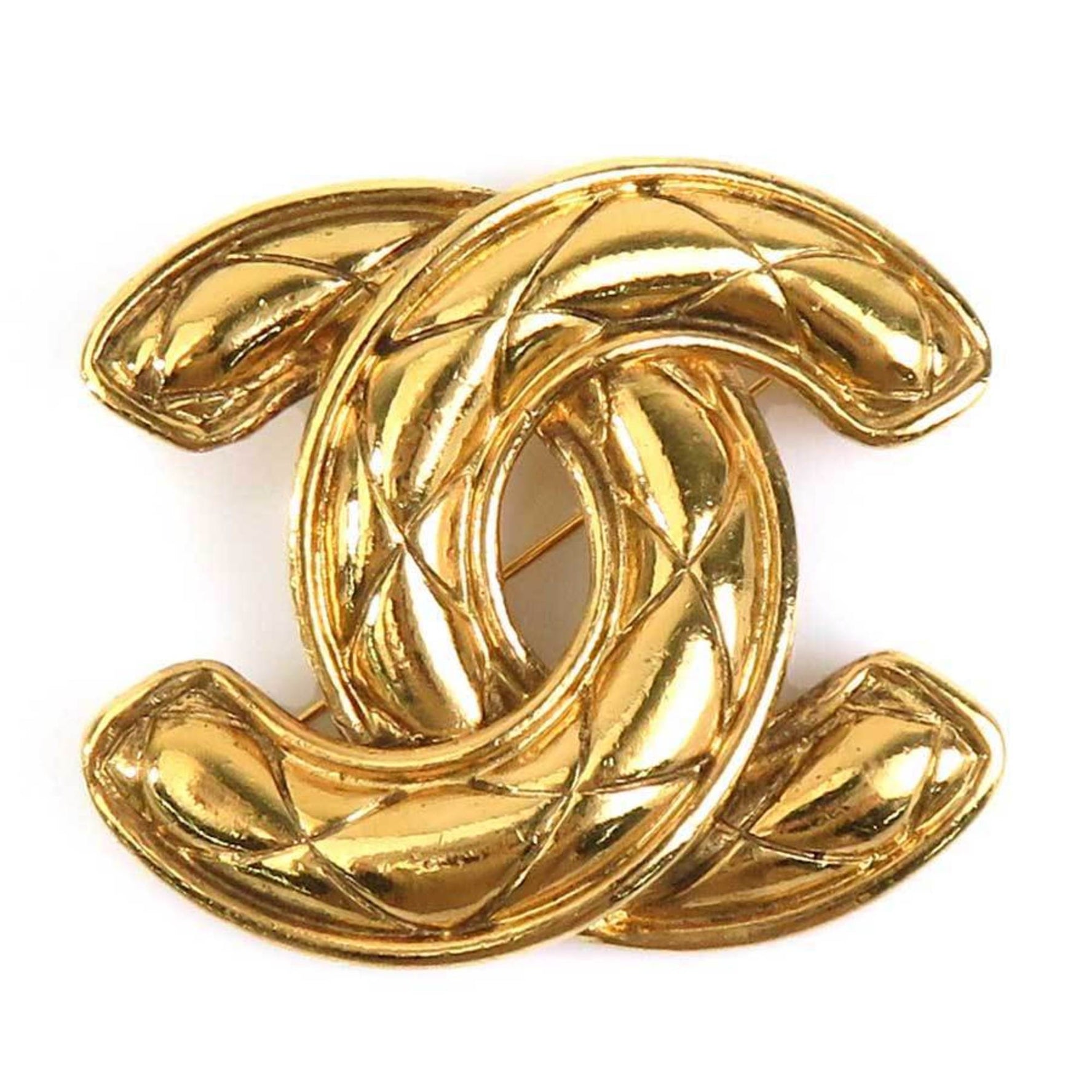 CHANEL Brooch Coco Mark Metal Gold Women's