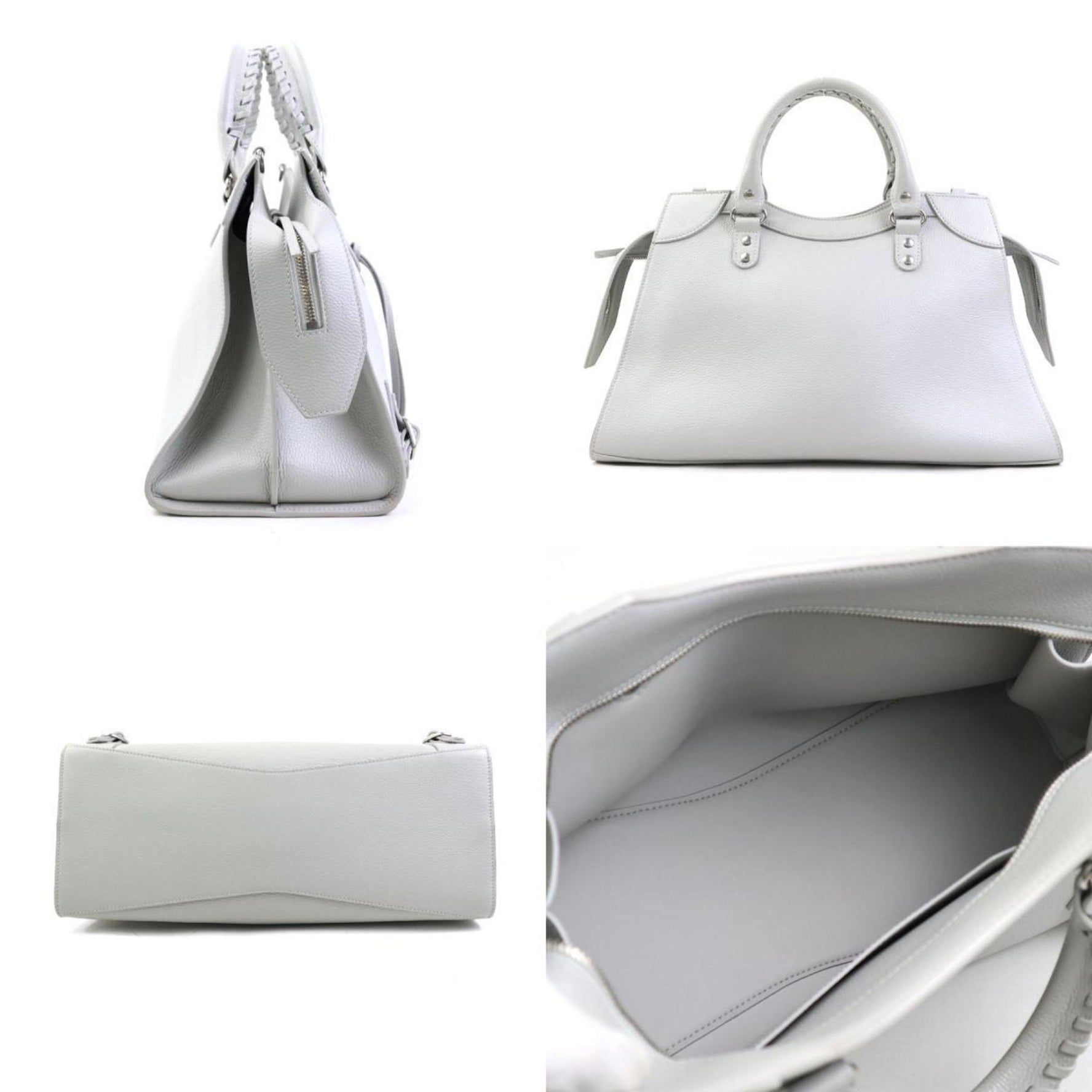 BALENCIAGA Handbag Shoulder Bag Neo Classic Leather Light Gray Silver