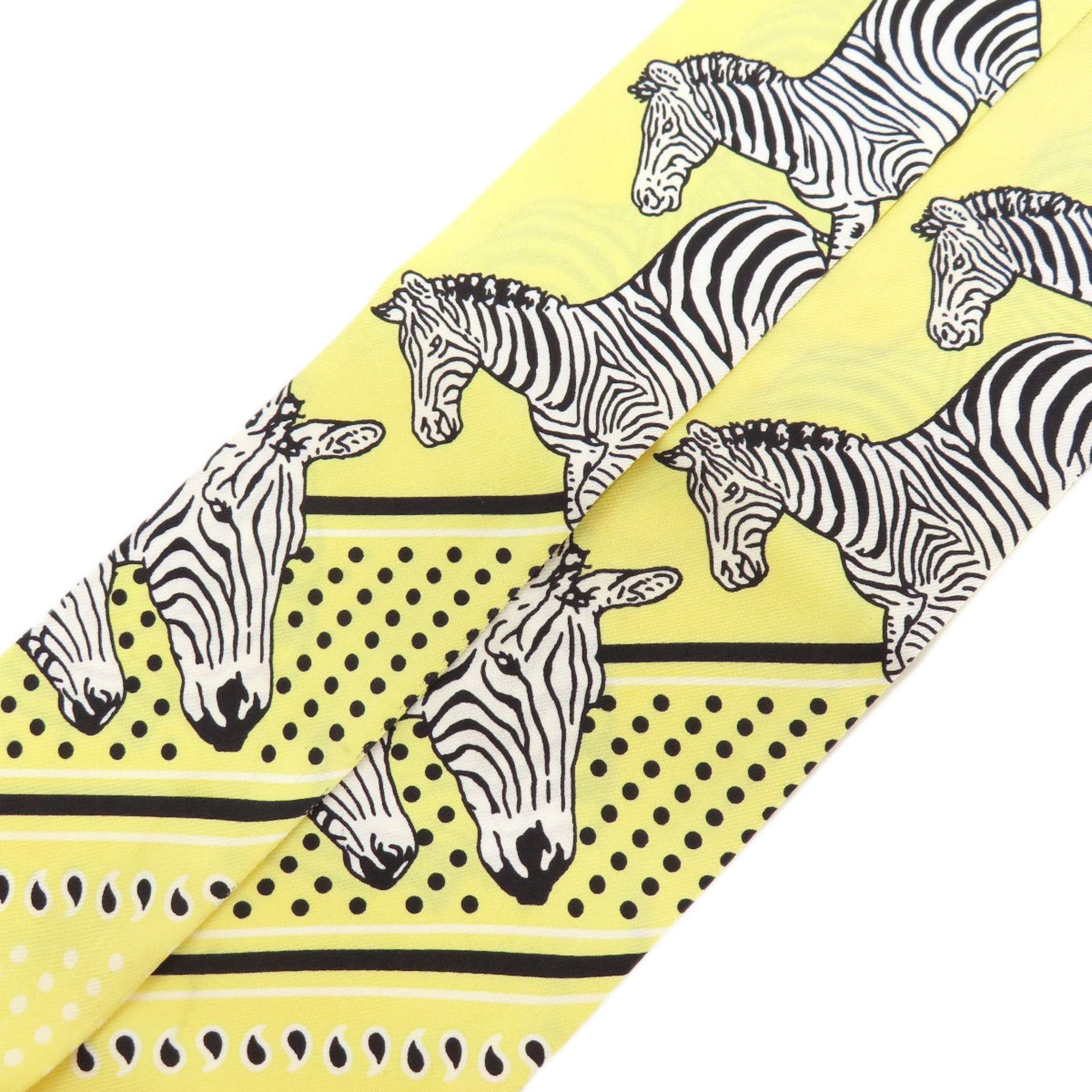 Hermes Twilly Zebra Motif Silk Scarf