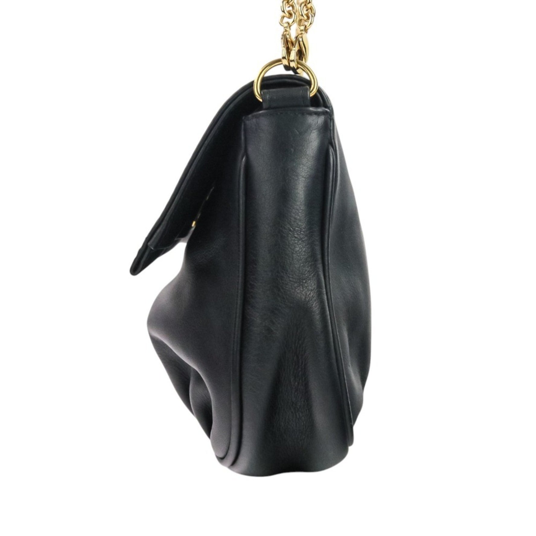 FENDI Leather Flap Chain Shoulder Bag