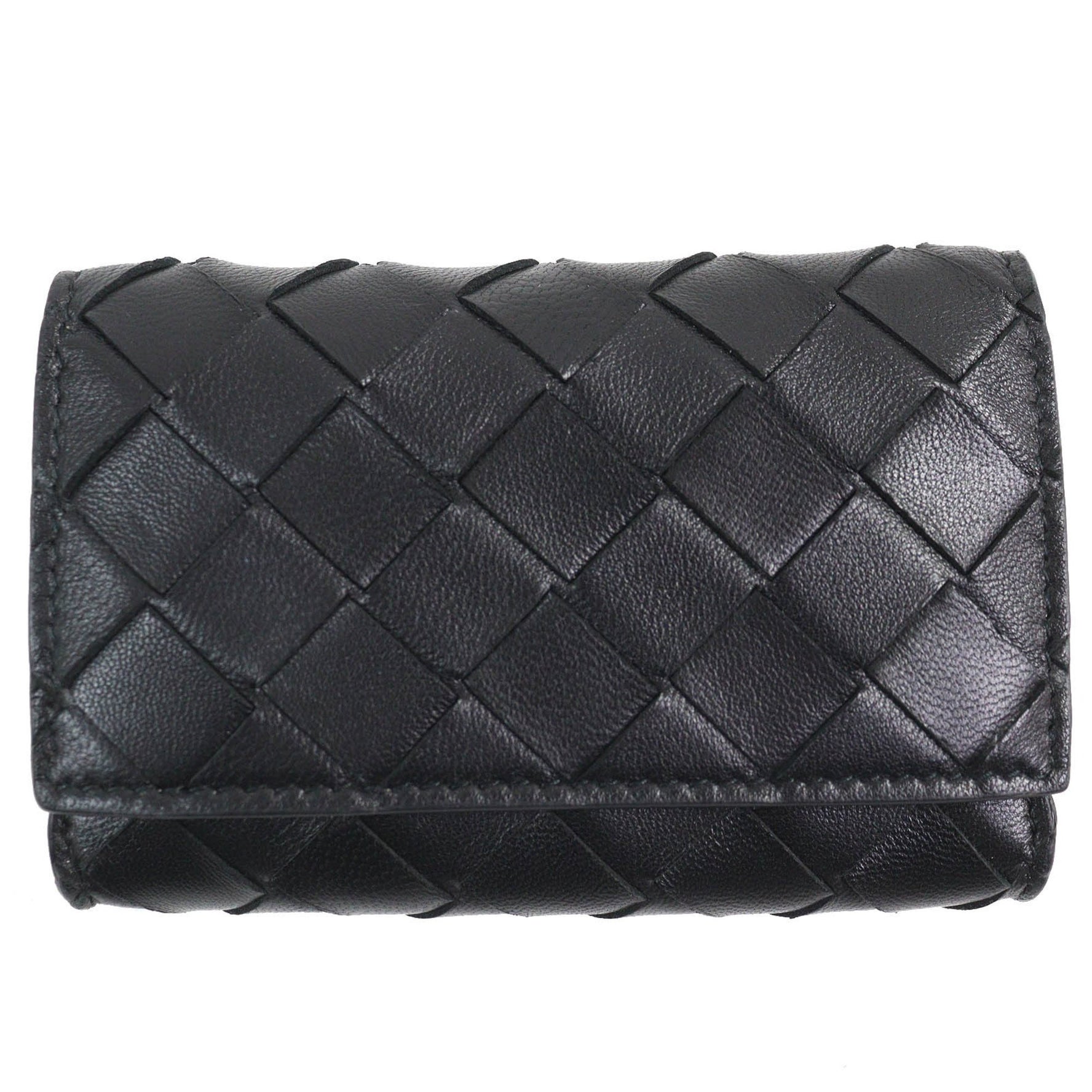 BOTTEGA VENETA Intrecciato Compact Wallet, Leather, Includes Dust Bag, Made in Italy