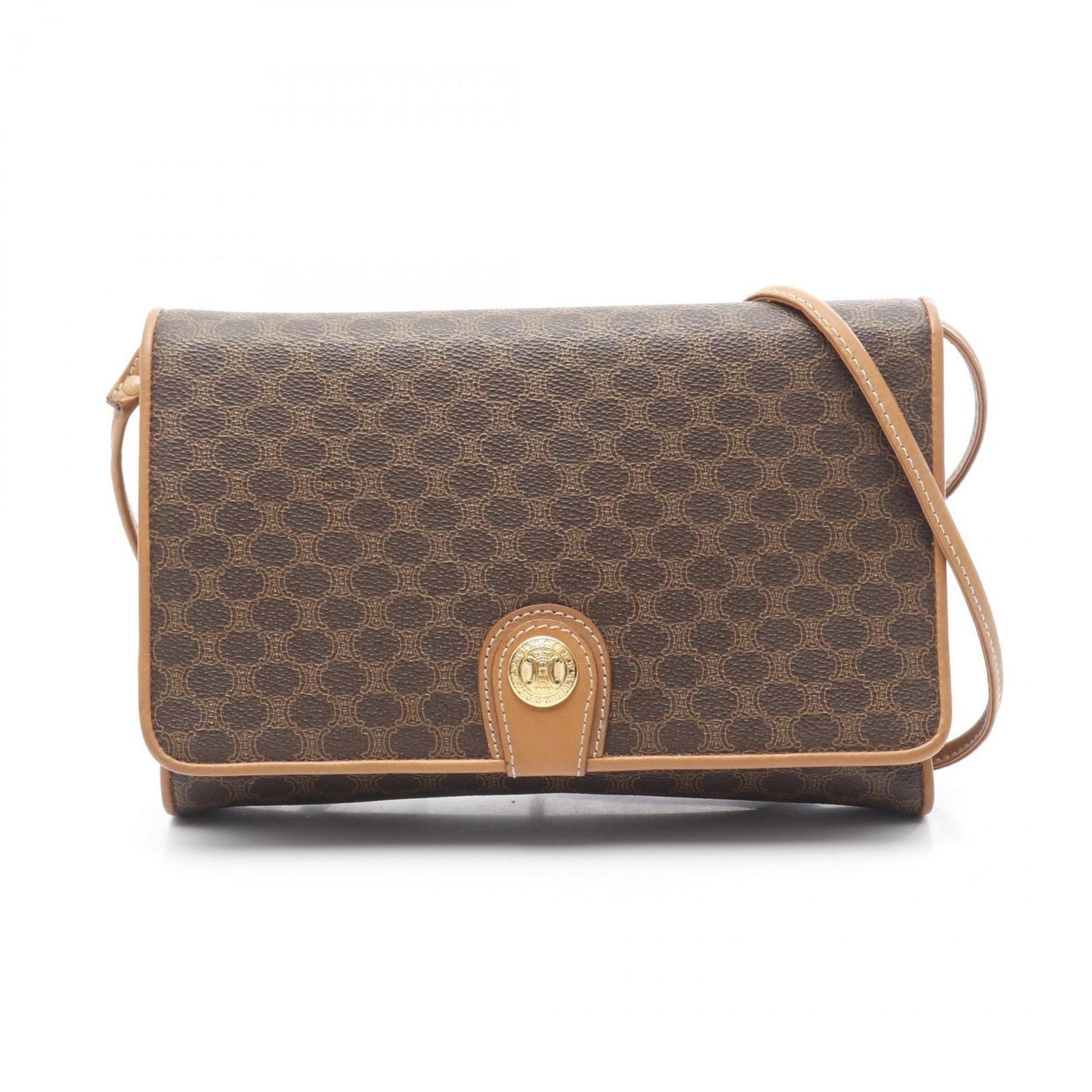 Celine Macadam Shoulder Bag, Coated Canvas and Leather