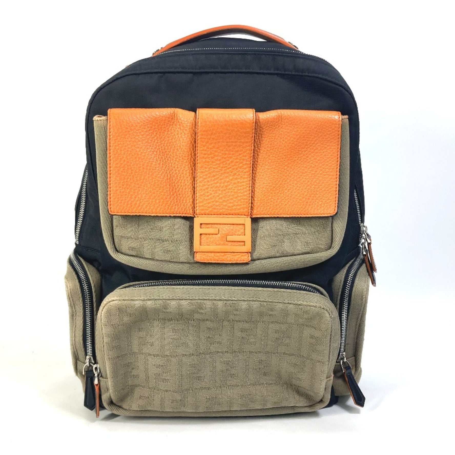 Fendi Backpack Bag Backpack orange x khaki