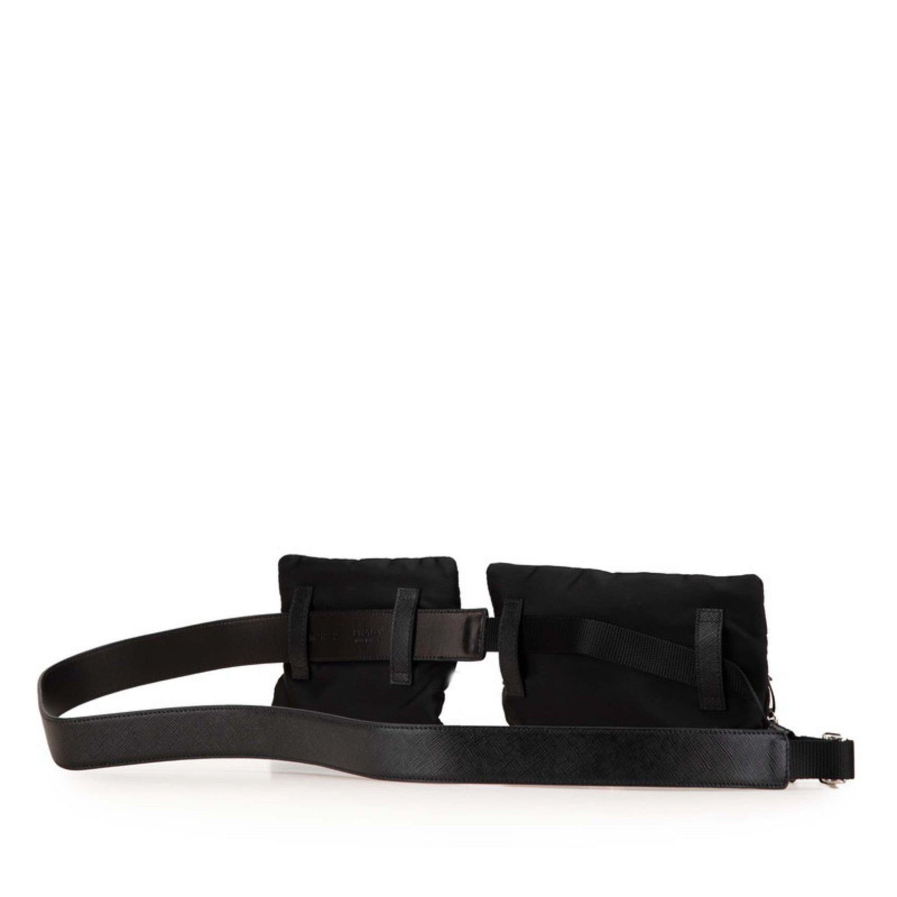 Prada Triangle Logo Plate Body Bag/Waist Bag Belt: 100 40 Nylon Leather