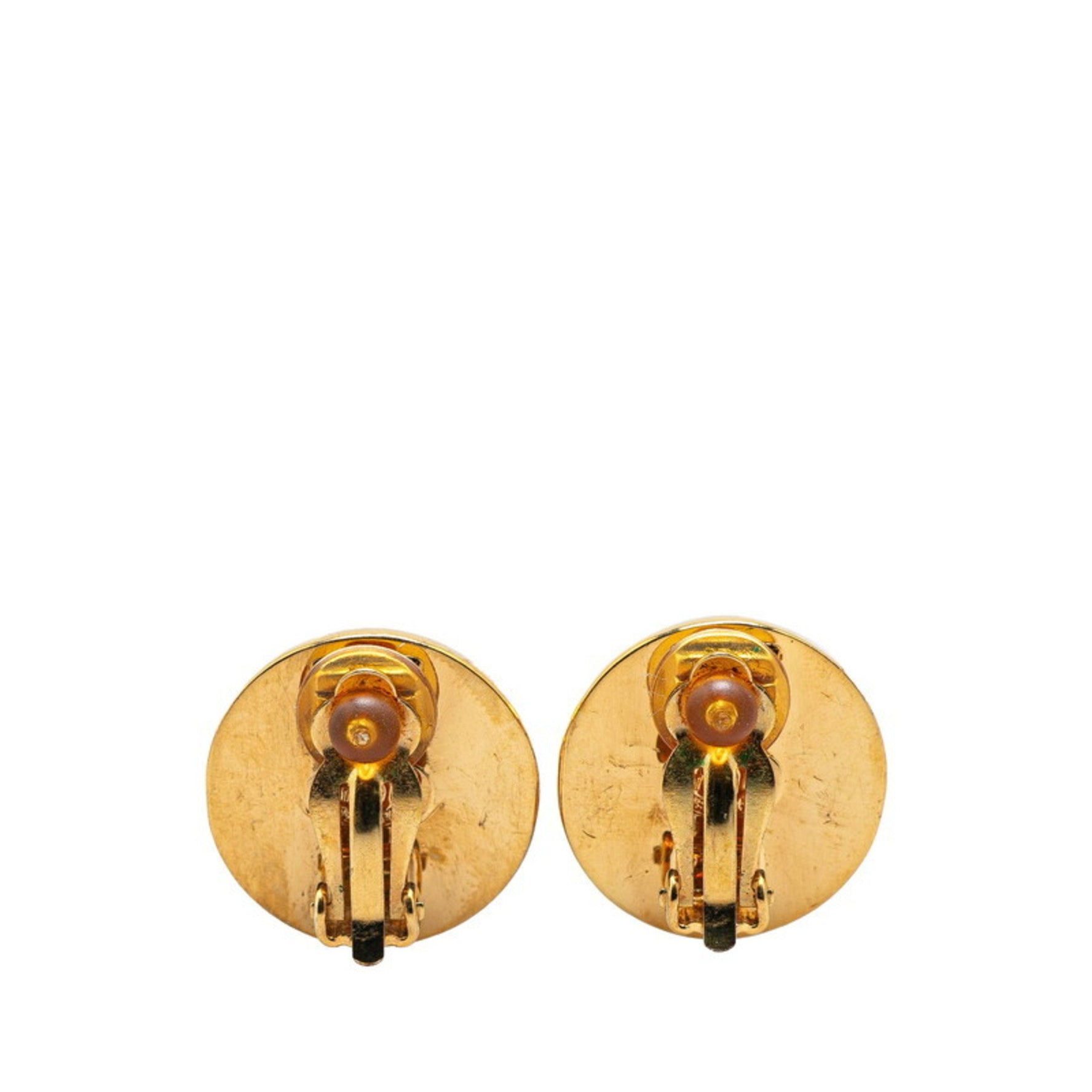 Vintage Chanel Coco Mark Turnlock Earrings in Gold and Silver Plated Metal