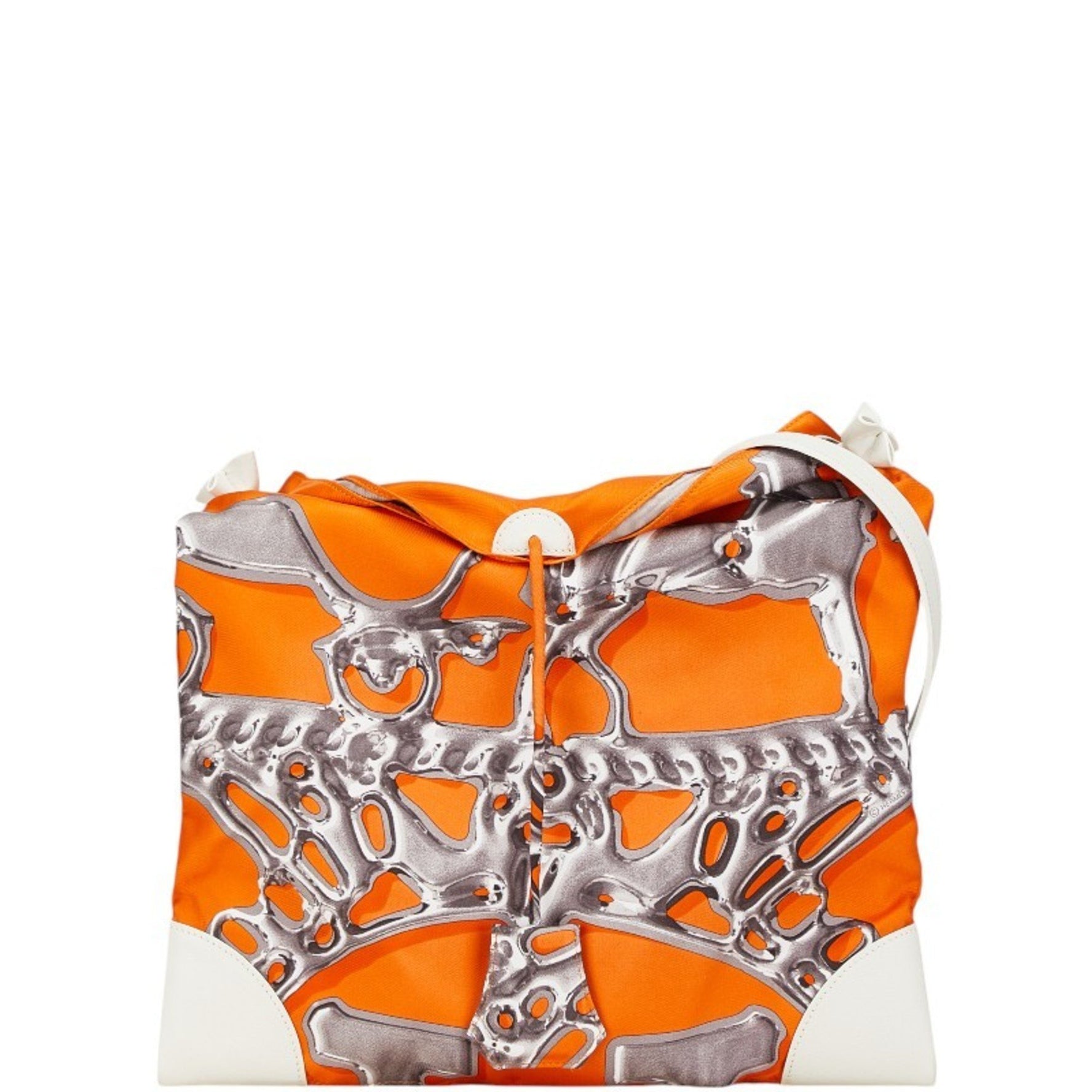 Hermes Silky City PM Shoulder Bag Silk Leather
