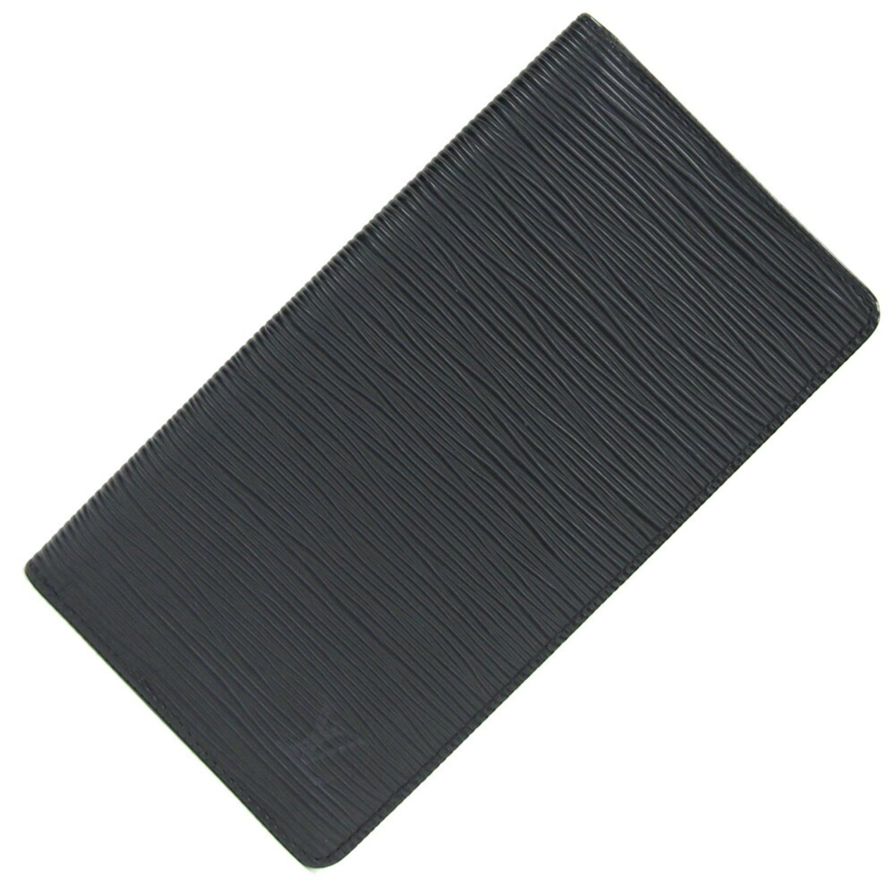 Louis Vuitton Bi-fold Long Wallet Epi Porte Carte Credit Yen Noir Black Gusseted Billfold