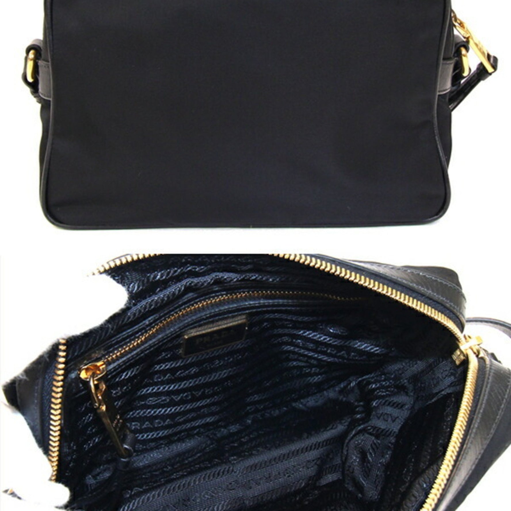 Prada Shoulder Bag Nylon Leather Pochette