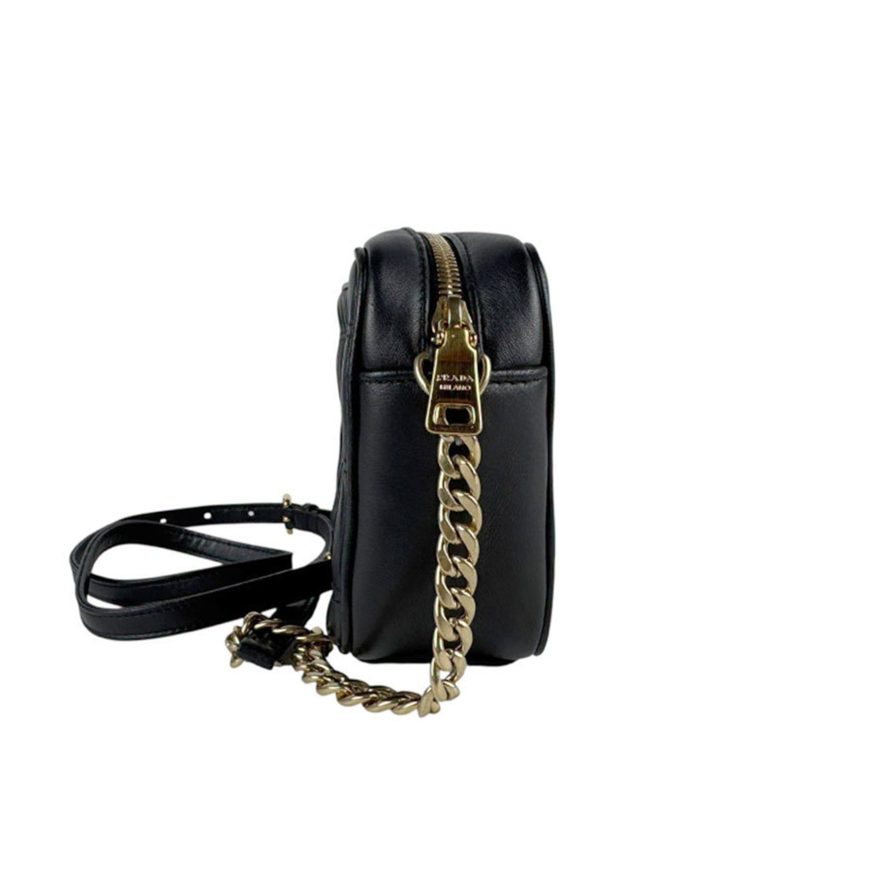 Prada PRADA Shoulder Bag Leather Black Women's z6454