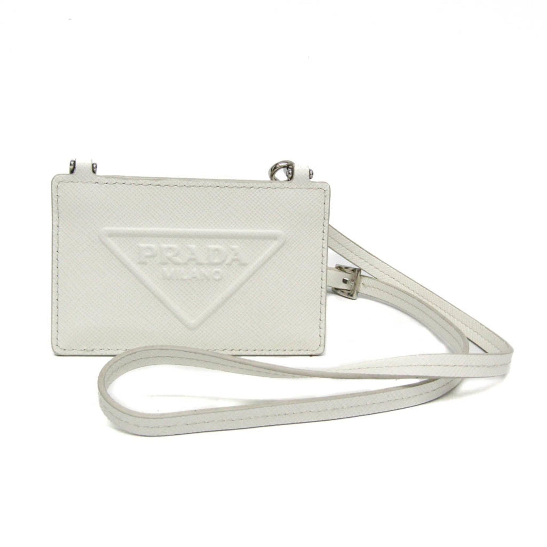 Prada With Strap Saffiano Card Case