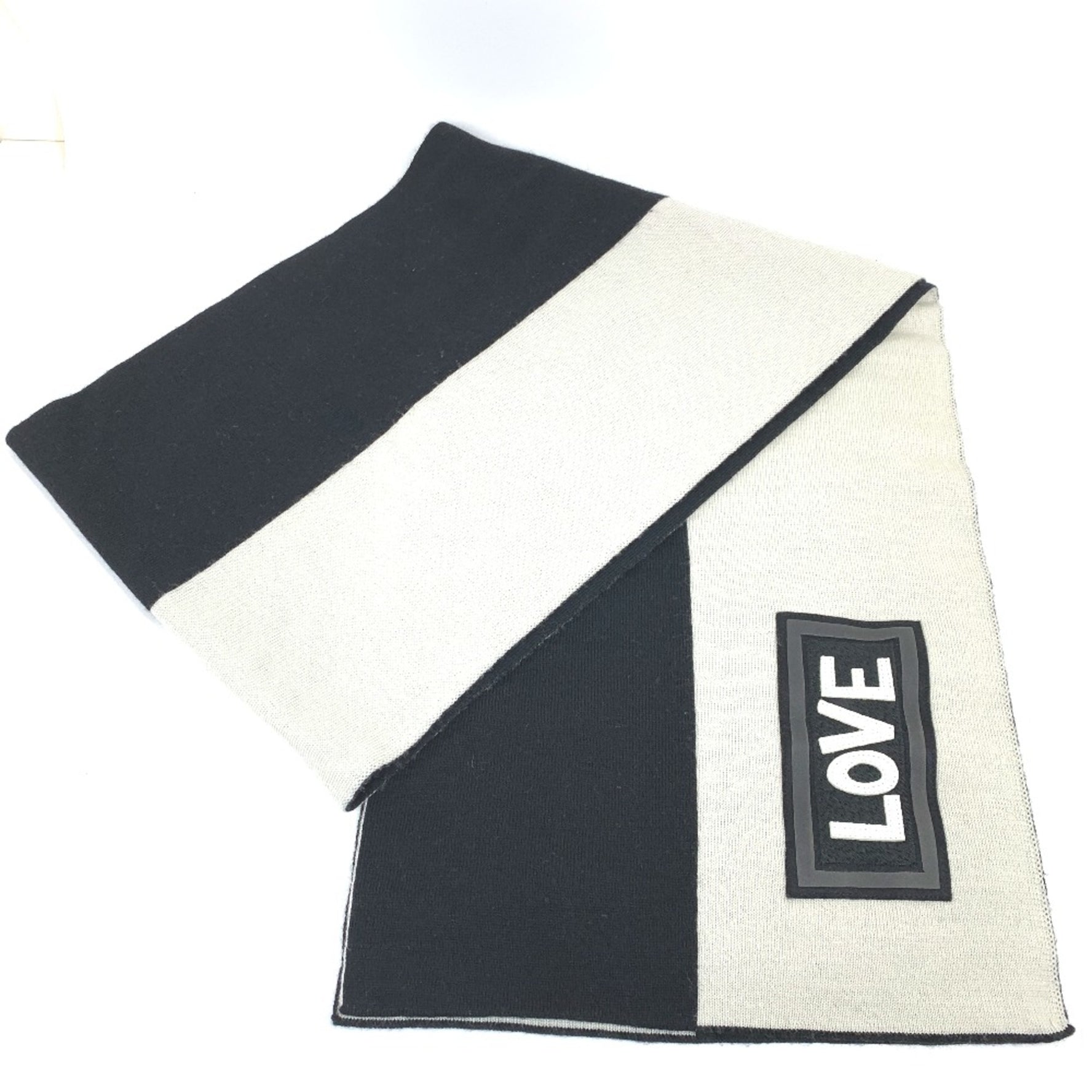 Fendi logo Bicolor Scarf x White