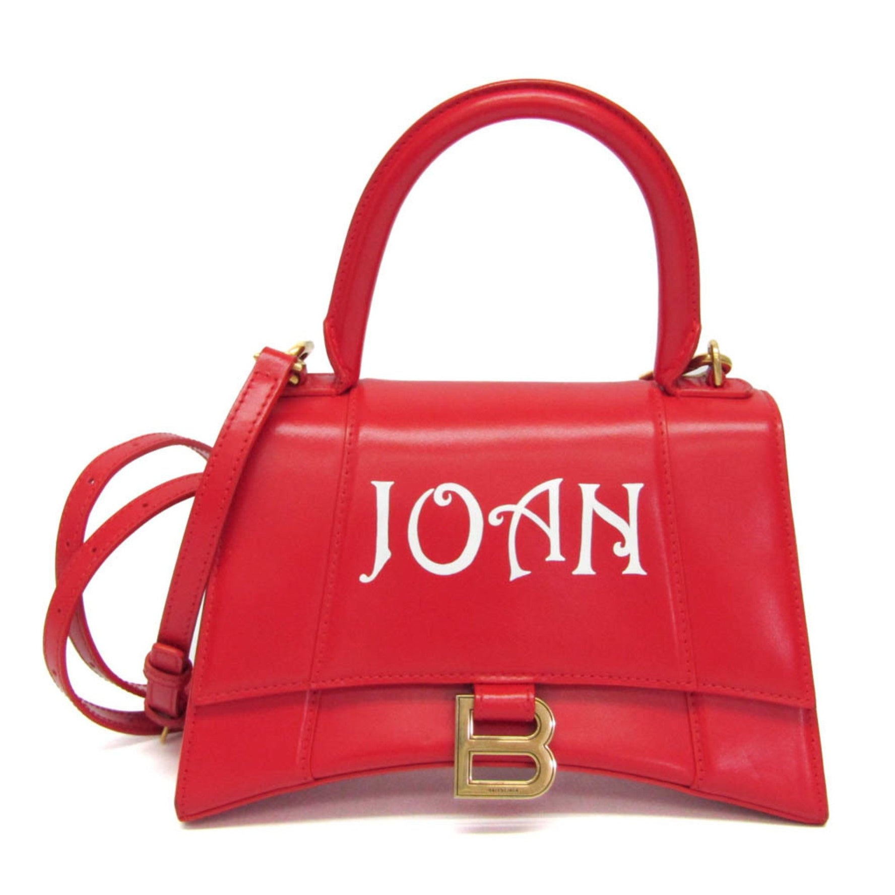 Balenciaga Hour Glass Leather Handbag,Shoulder Bag Red Color