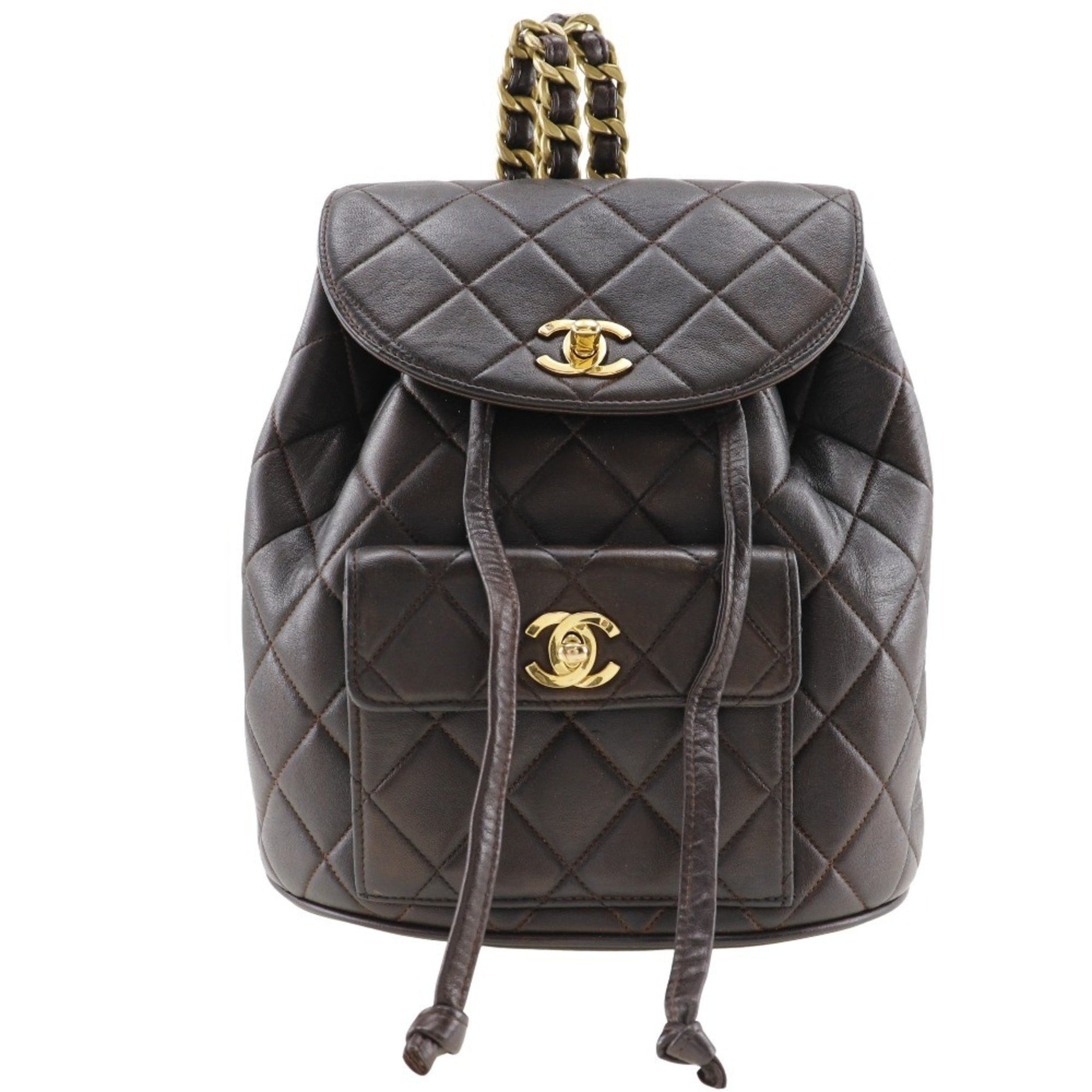 Chanel Matelasse Backpack/Daypack Coco Mark Lambskin Turnlock