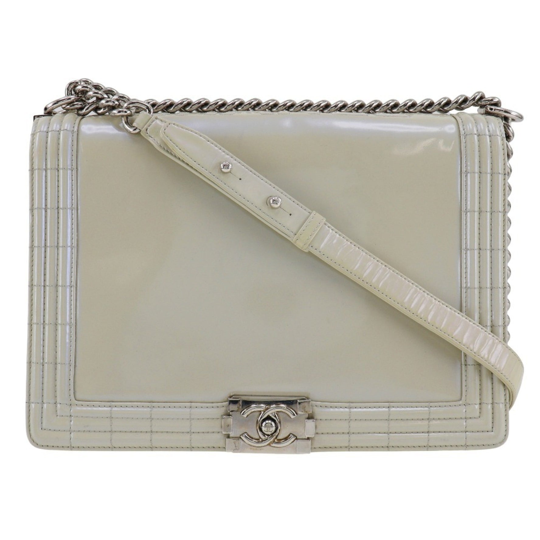 CHANEL Chain Shoulder Bag Boy Enamel 2013 Flap ChainShoulder