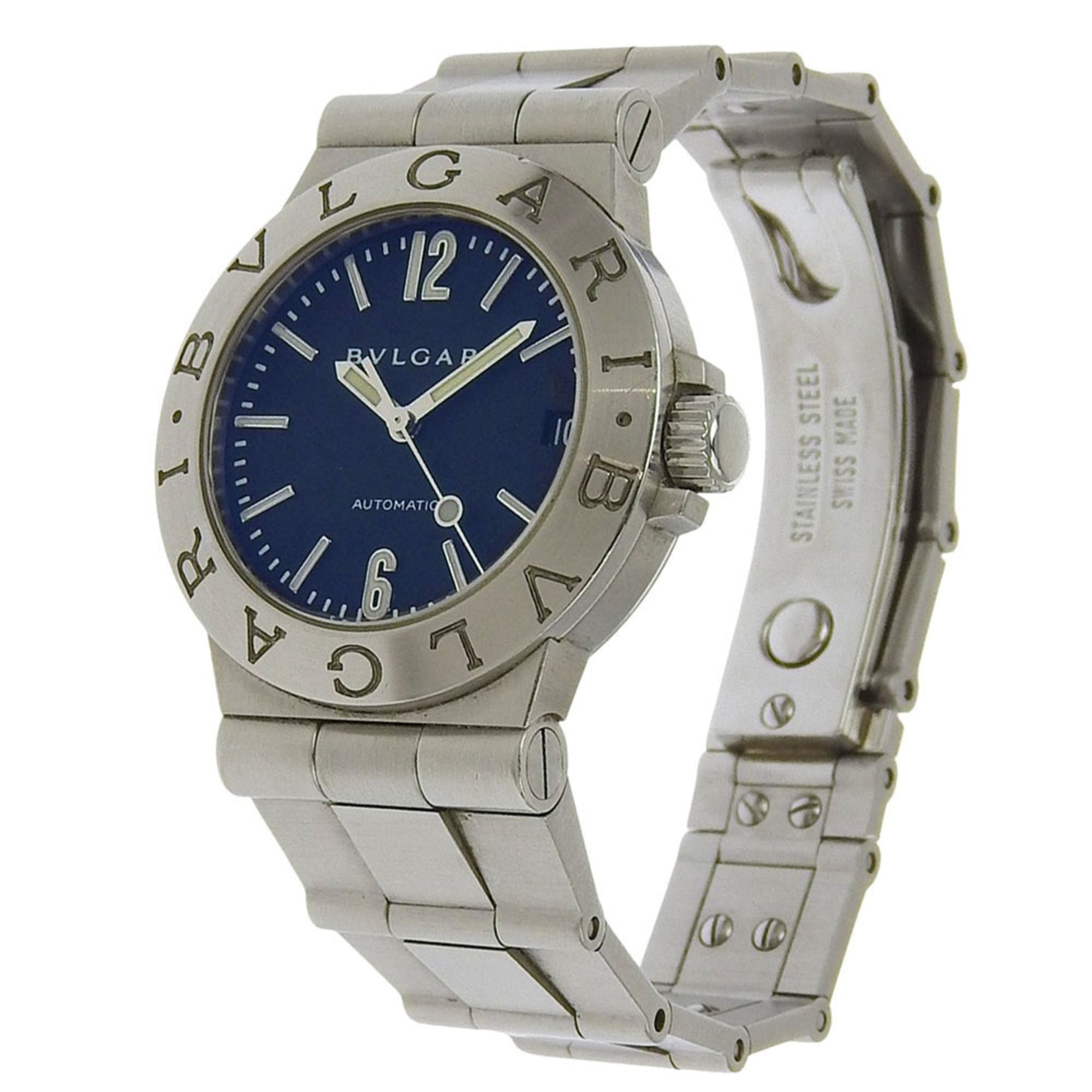 Bvlgari Diagono Watch Stainless Steel Automatic Analog Display Black Dial