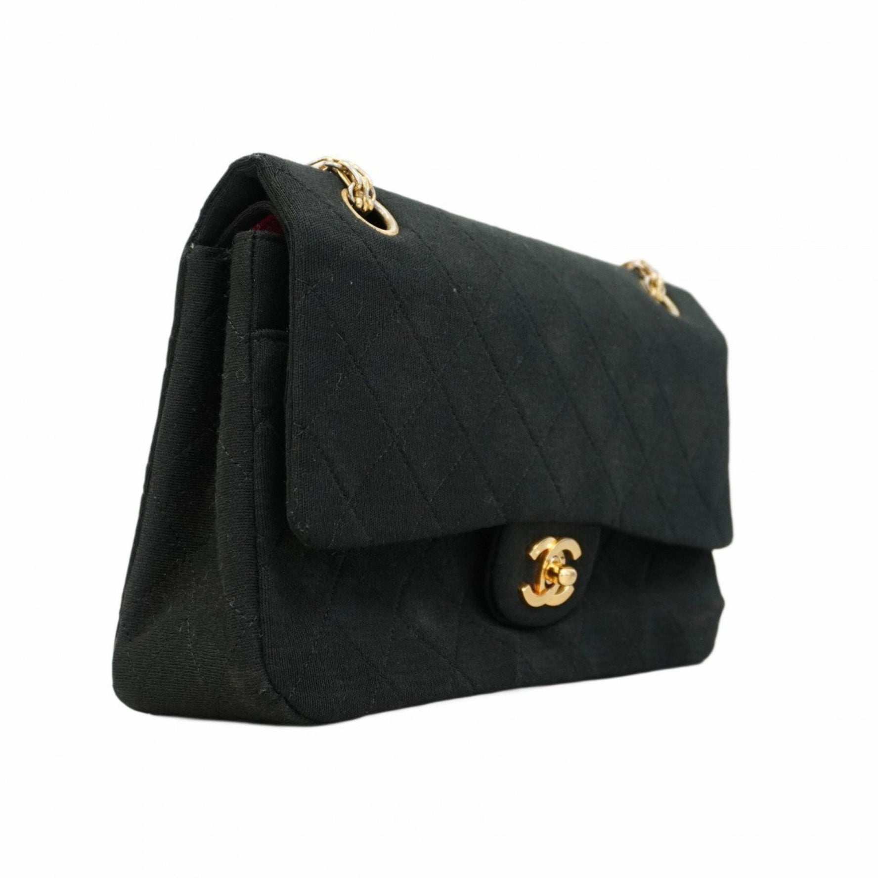 Chanel Matelasse Shoulder Bag with Double Flap and Chain, Cotton