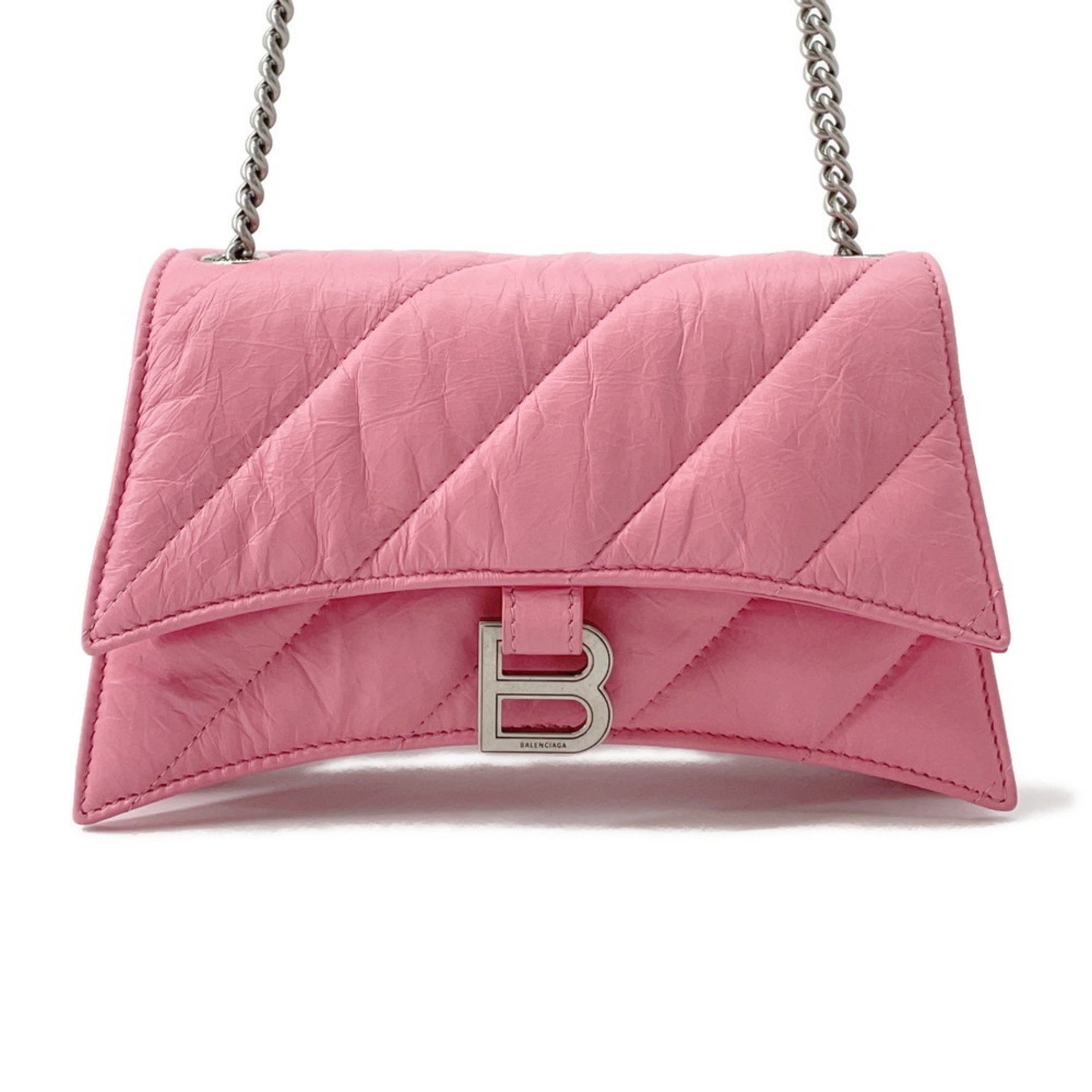 Balenciaga Chain Shoulder Bag in Crushed XS Leather